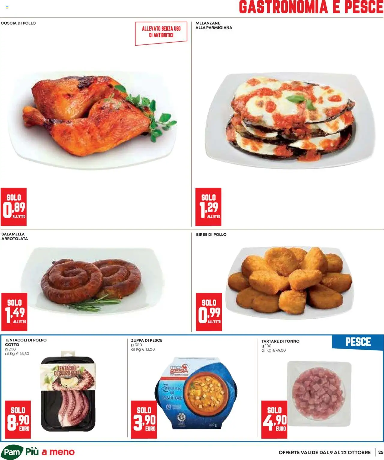Volantino Panorama del 09.10.2025 | Pagina: 25 | Prodotti: Pollo, Polpo, Tonno, Melanzane