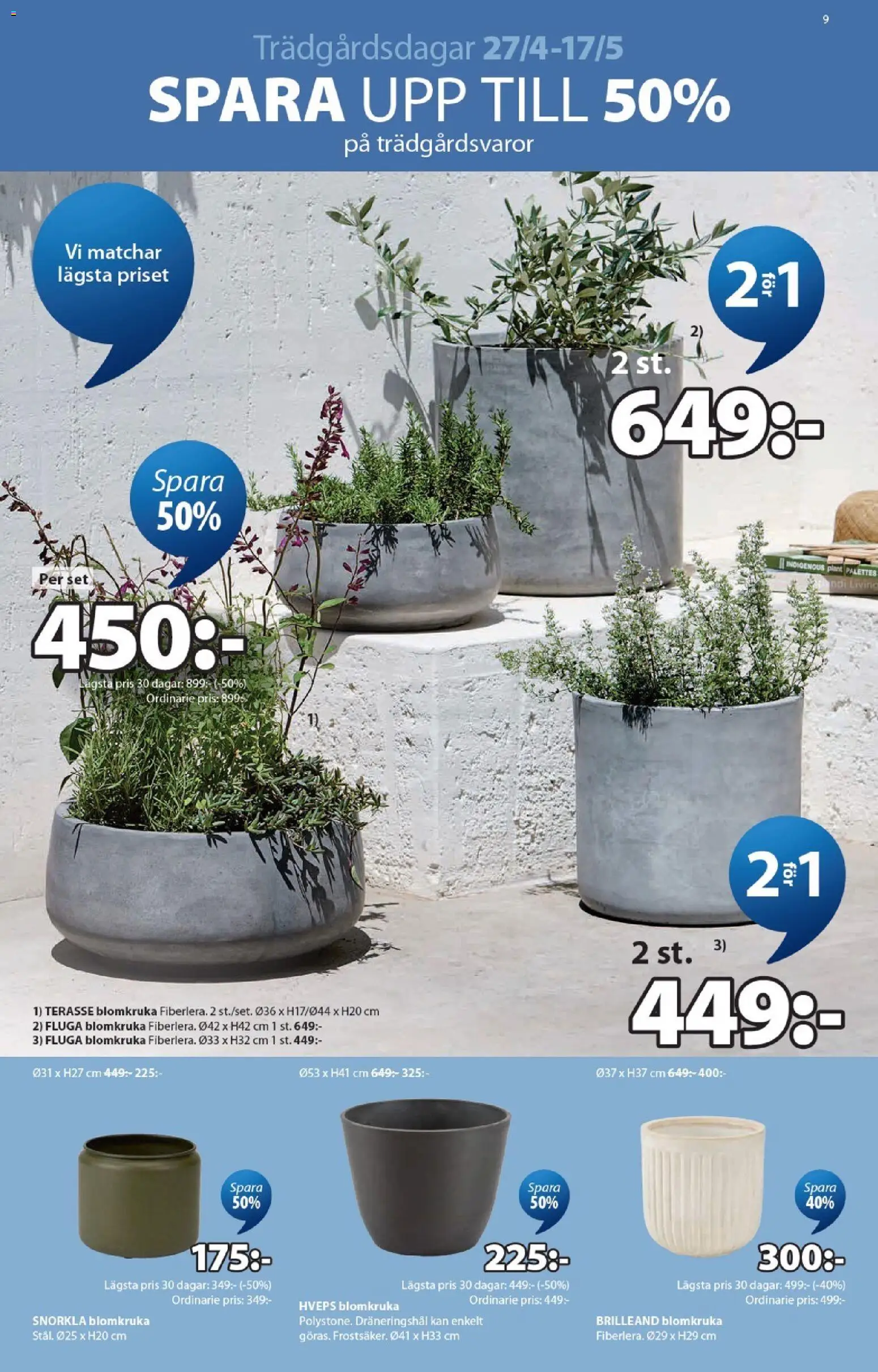 JYSK reklamblad aktuell från 27.04.2026 | Sida: 9 | Produkter: Blomkruka, Set