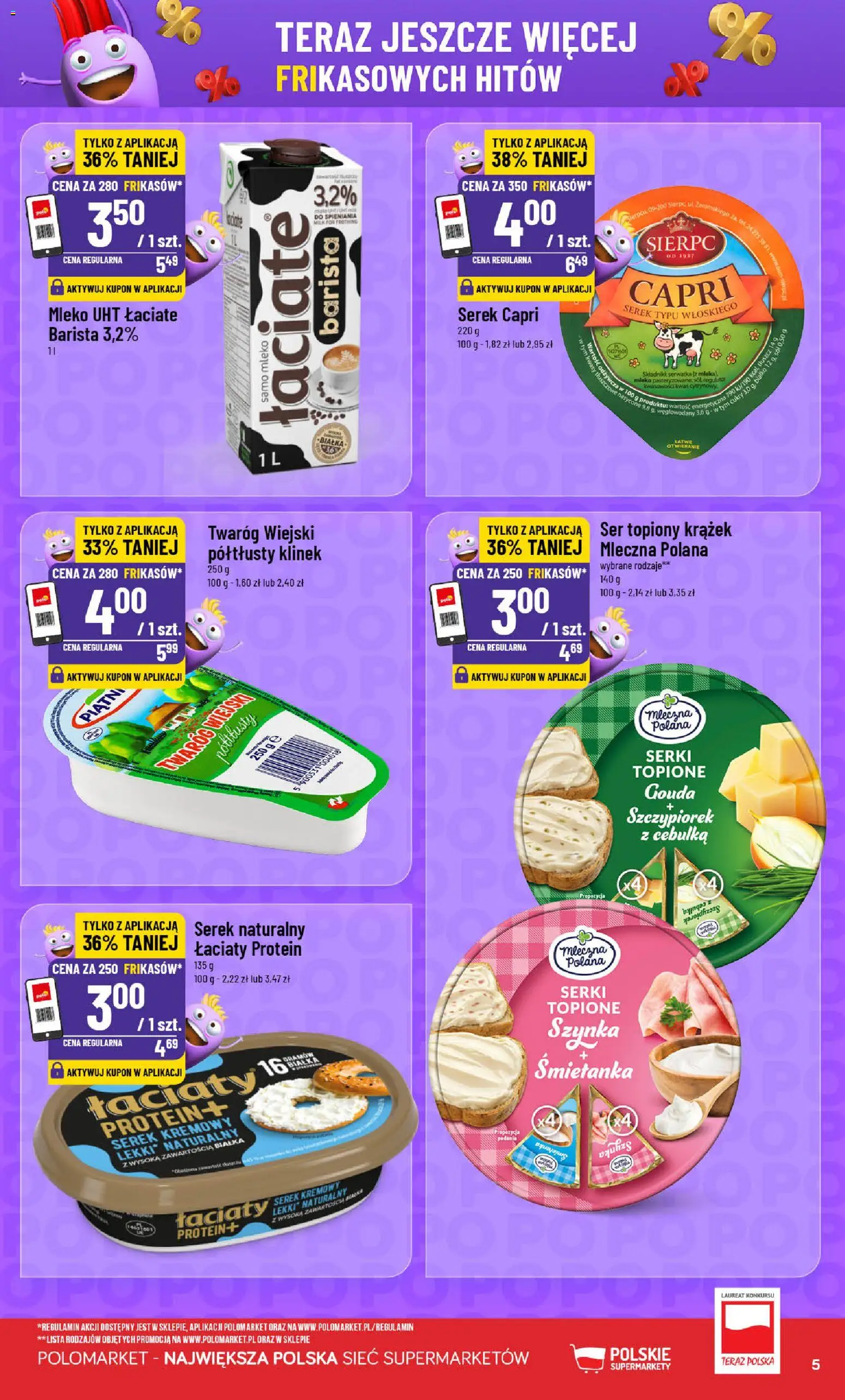POLOmarket gazetka - Frikasowe Hity od 15.04.2026 | Strona: 5 | Produkty: Mleko, Ser, Twaróg, Sól