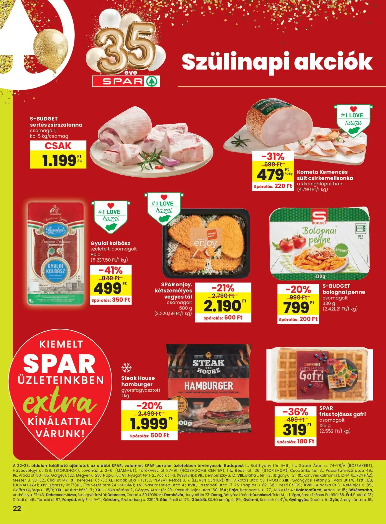 Spar akciós ujság - amely érvényes a következő dátumtól: 05.02.2026 | Oldal: 3 | Termékek: Kolbász, Hamburger, Gyulai kolbász, Penne