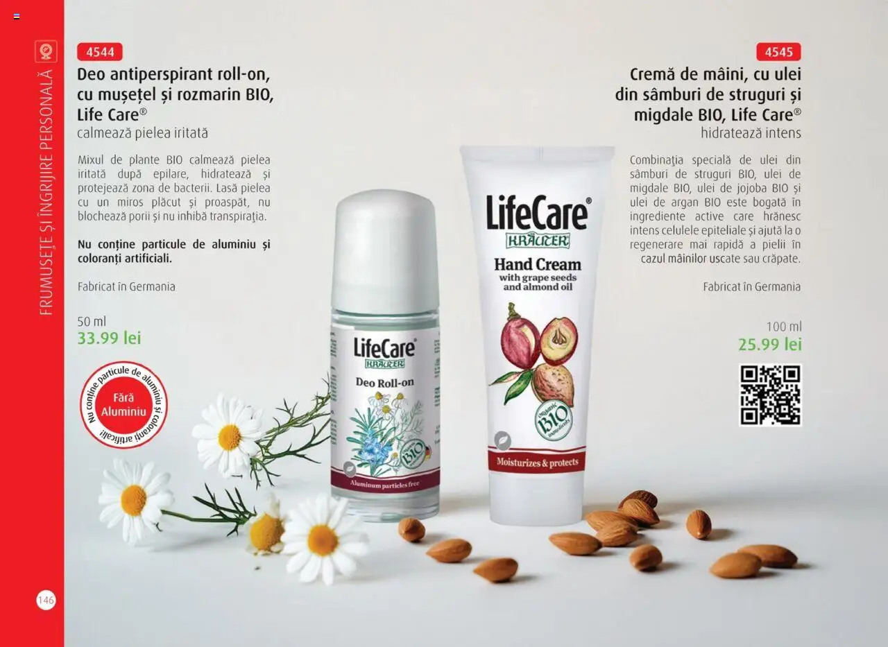 Life Care catalog - Aprilie/Octombrie – valabil de la 01.04.2025 | Pagină: 148 | Produse: Şerit ödül, Migdale, Cremă, Antiperspirant