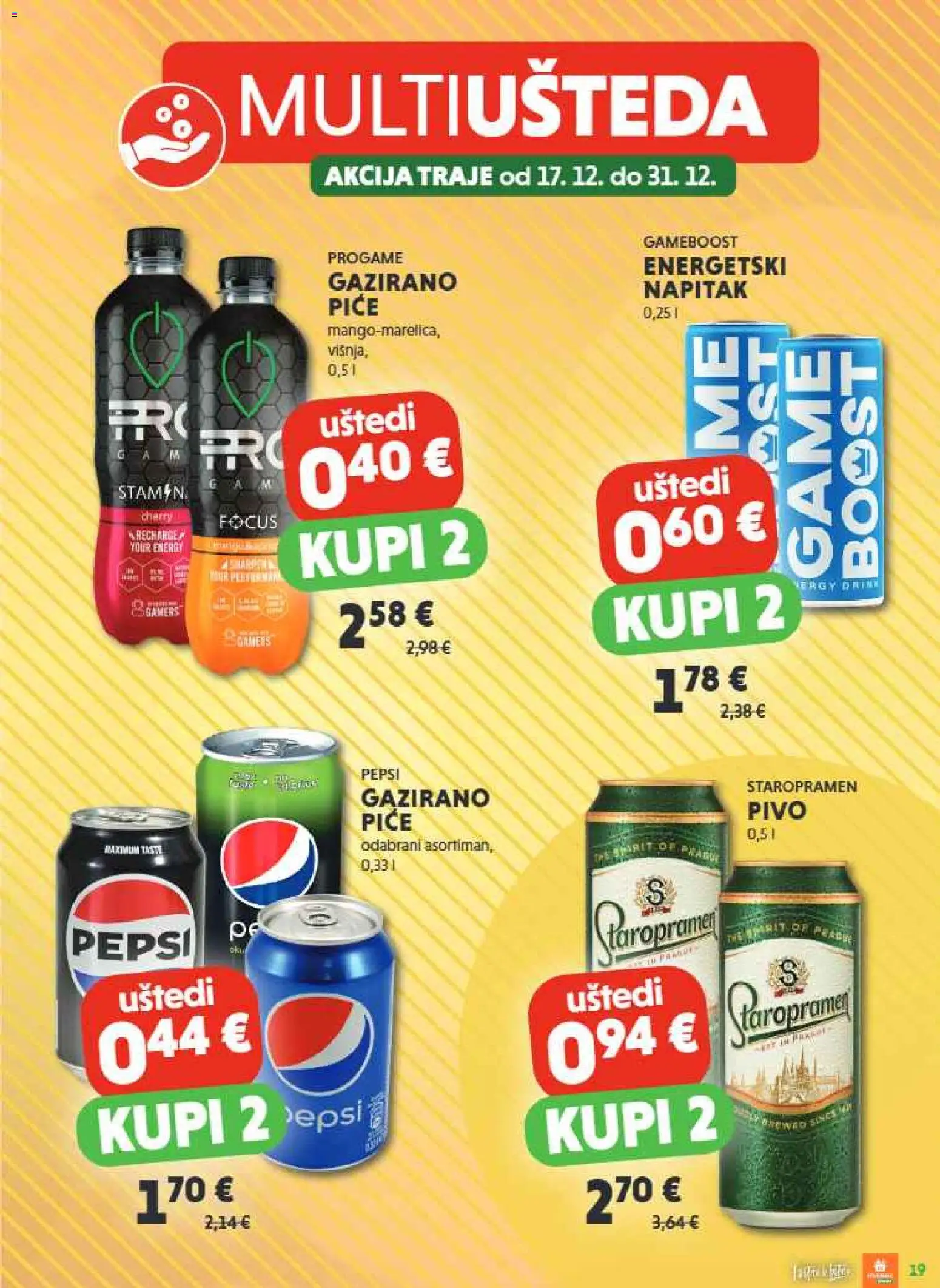 Studenac katalog | vrijedi od 17.12.2025 | Stranica: 19 | Proizvodi: Staropramen, Pepsi, Pivo