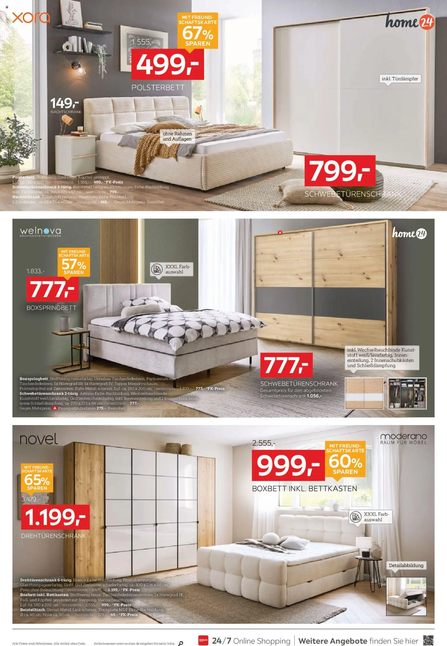 XXXL Lutz Prospekt 	 – gültig ab 26.10.2025 | Seite: 18 | Produkte: Schwebetürenschrank, Drehtürenschrank, Boxspringbett, Polsterbett
