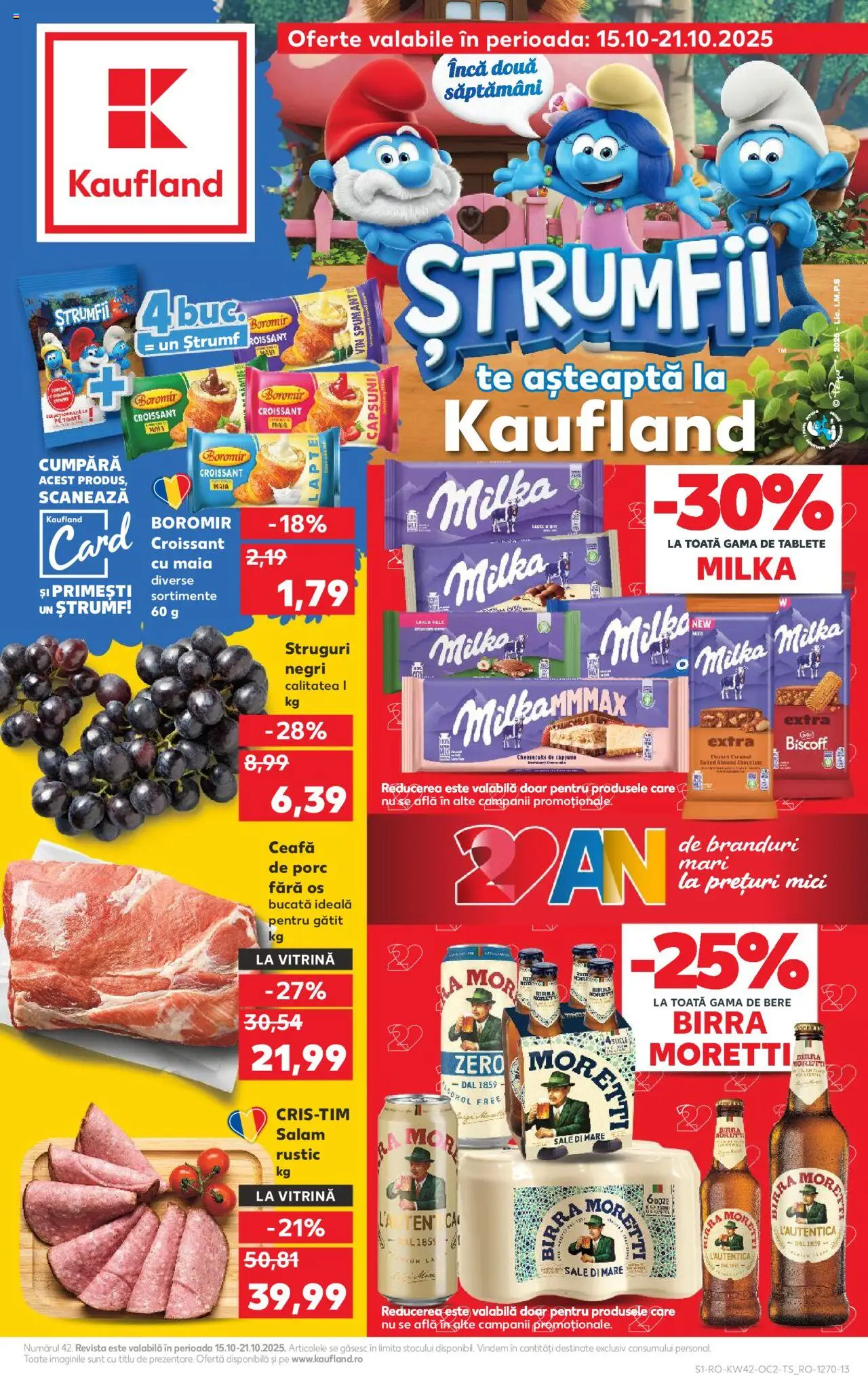 Noul catalog Kaufland – valabil de la 15.10.2025 | Pagină: 1 | Produse: Mici, Salam, Vin, Bere