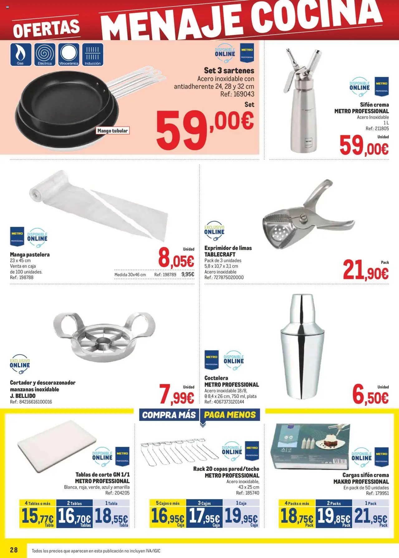 Makro - Precios Centro │ válido desde el 04.08.2025 | Página: 28 | Productos: Manzanas, Crema, Ρούτερ, Caja