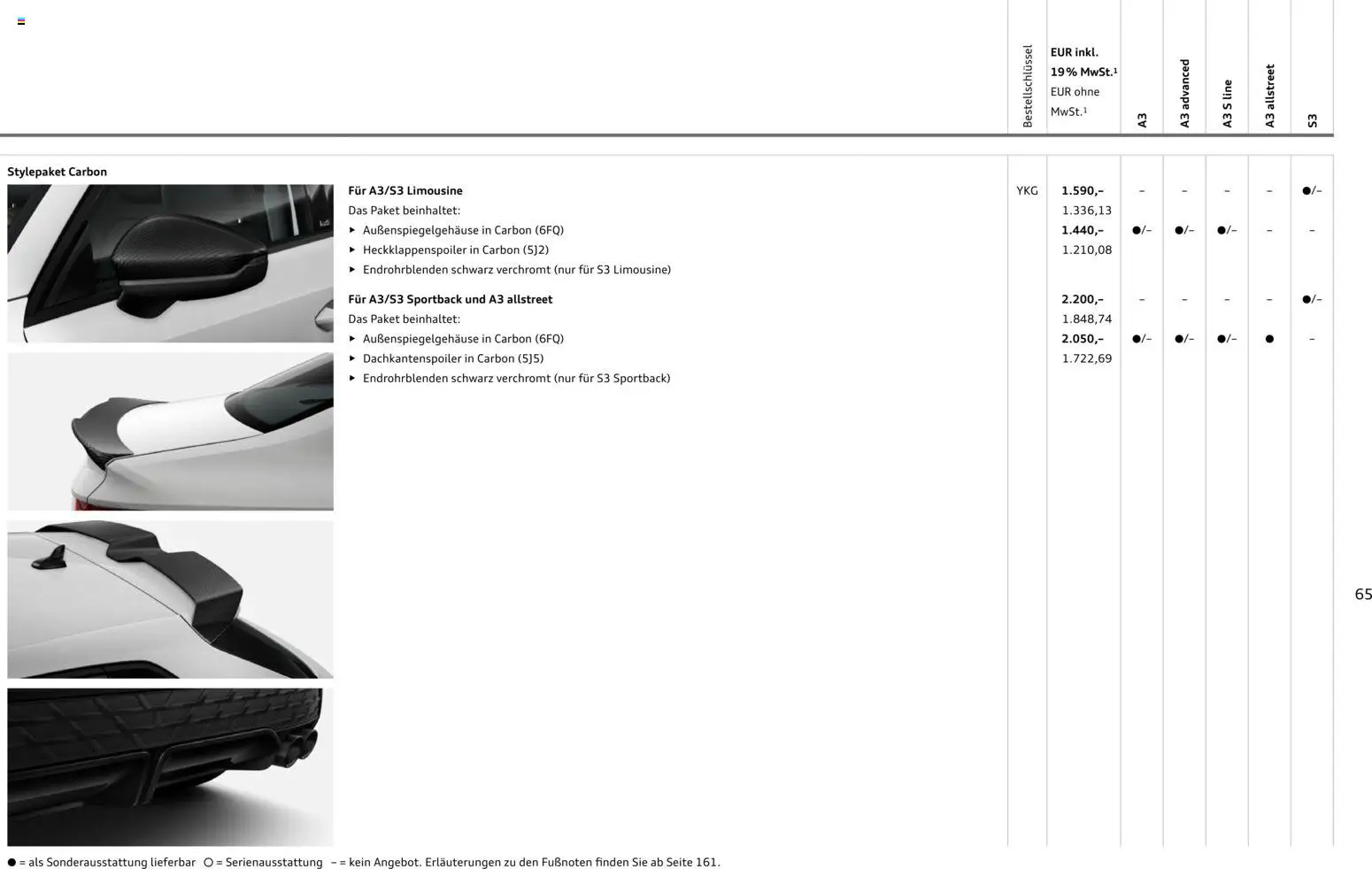 Audi A3 – gültig ab 28.10.2025 | Seite: 65