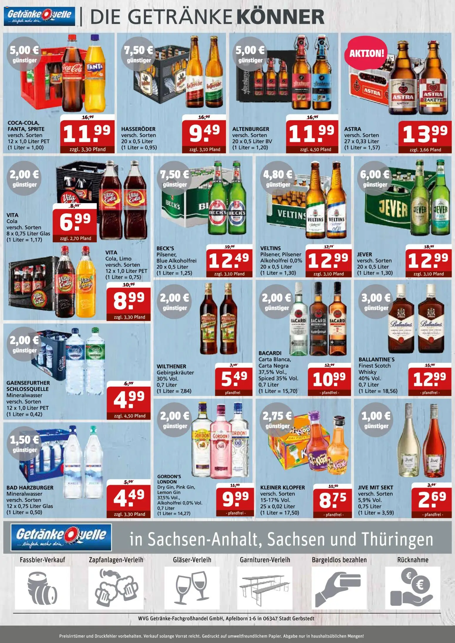 Getränke Quelle Prospekt 	 – gültig ab 02.02.2026 | Seite: 4 | Produkte: Bacardi, Sprite, Cola, Mineralwasser