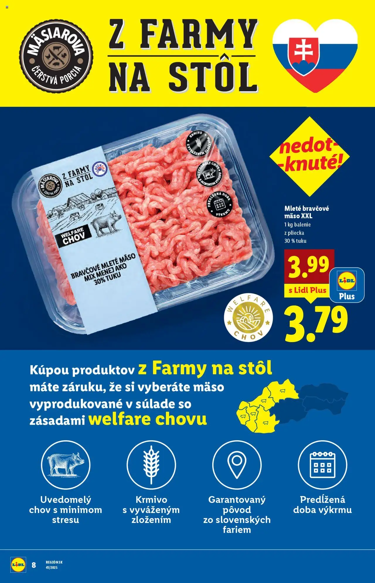 Nové Lidl akcie – leták je platný od 09.10.2025 | Strana: 44 | Produkty: Stôl, Bravčové mäso, Mleté mäso