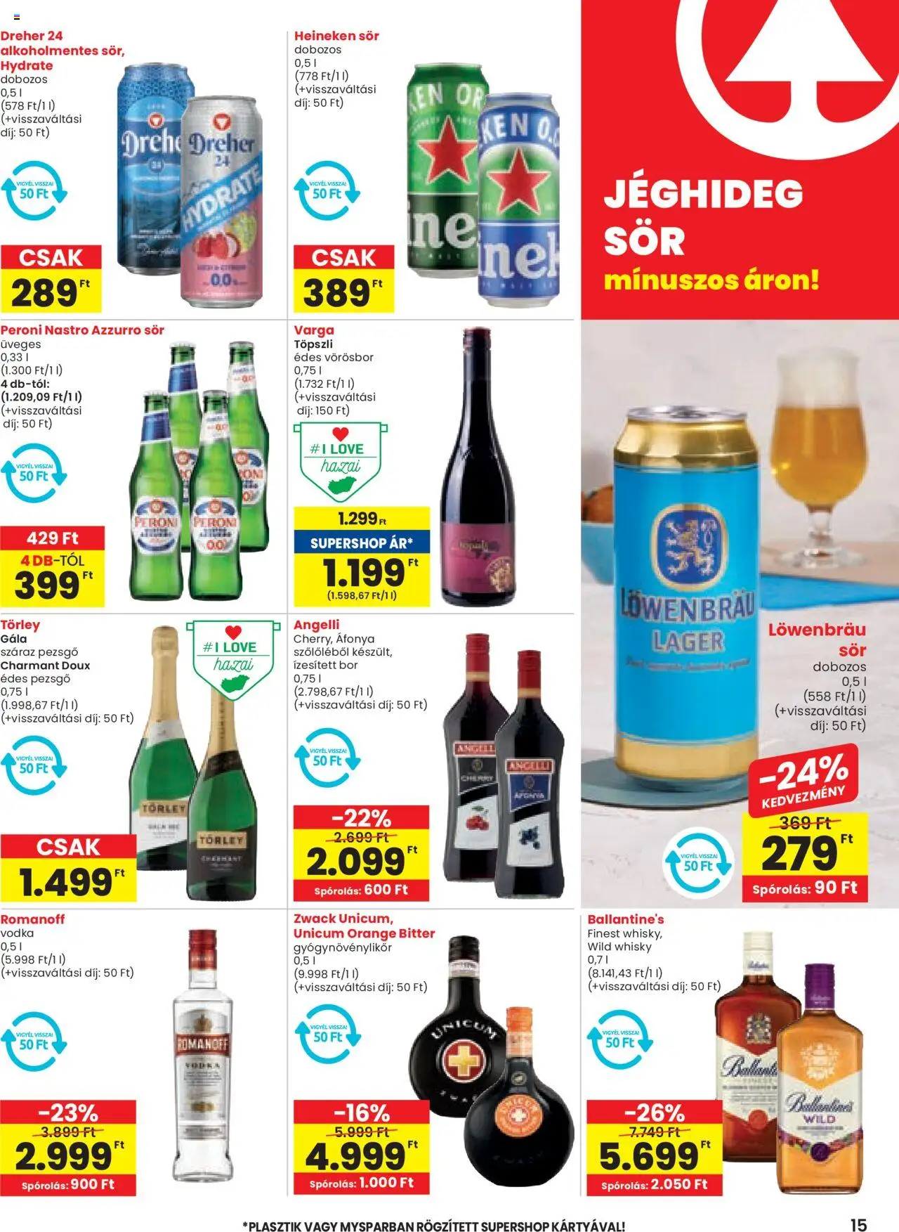 Spar akciós ujság - amely érvényes a következő dátumtól: 14.08.2025 | Oldal: 15 | Termékek: Áfonya, Pezsgő, Bor, Vörösbor