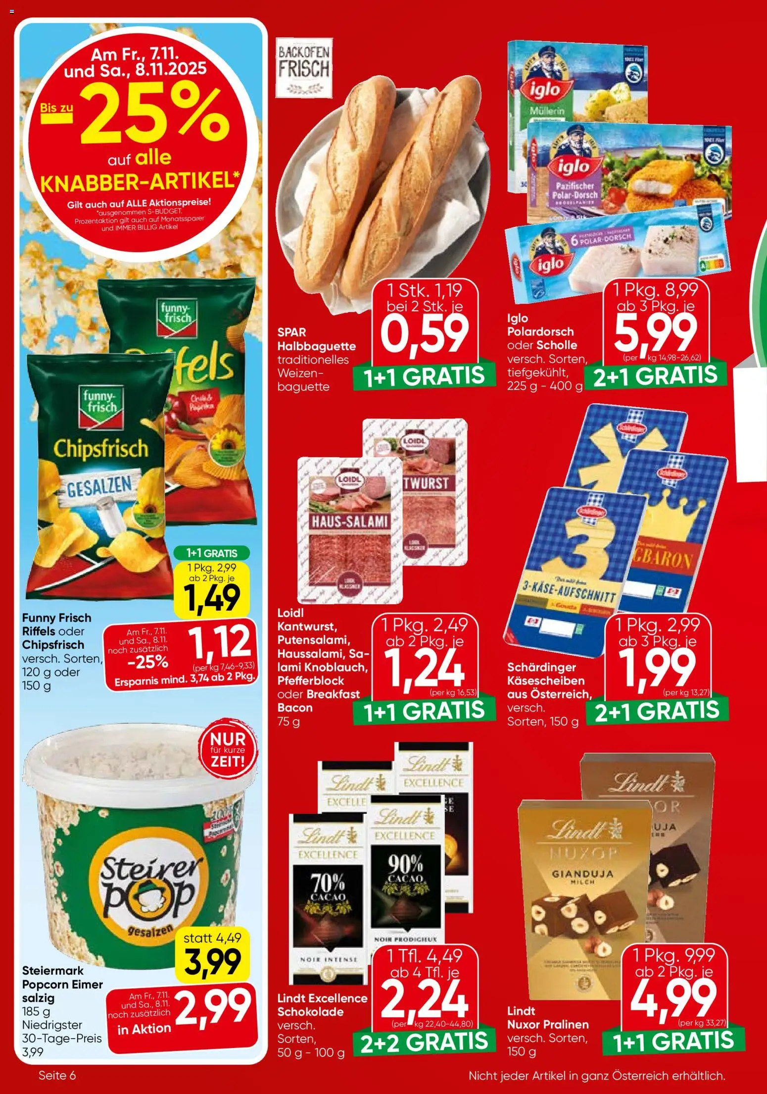 Eurospar Flugblatt - Wien gültig ab 06.11.2025 | Seite: 6 | Produkte: Knoblauch, Jääkaappipakastin, Schokolade