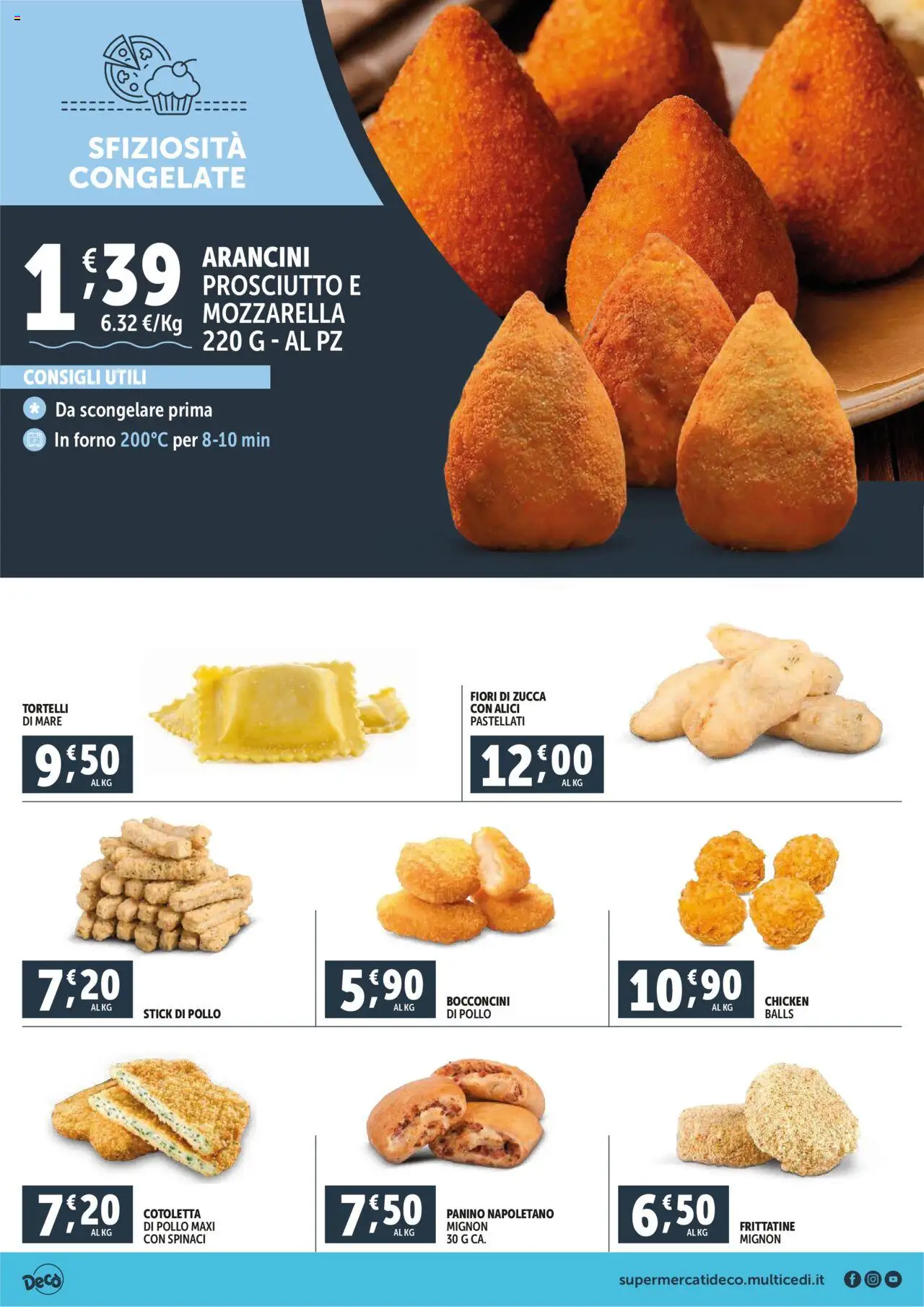 Volantino Decò del 16.10.2025 | Pagina: 4 | Prodotti: Pollo, Mozzarella, Spinaci, Forno