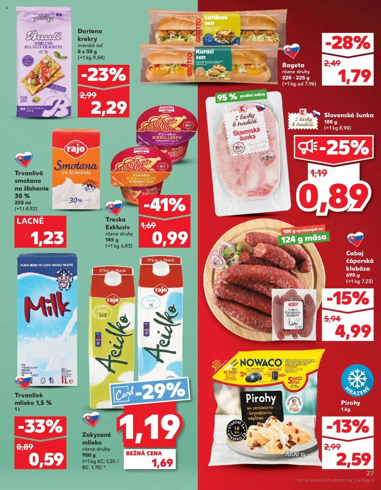 Nové Kaufland akcie – leták je platný od 02.10.2025 | Strana: 27 | Produkty: Šunka, Klobása, Soľ, Acidko