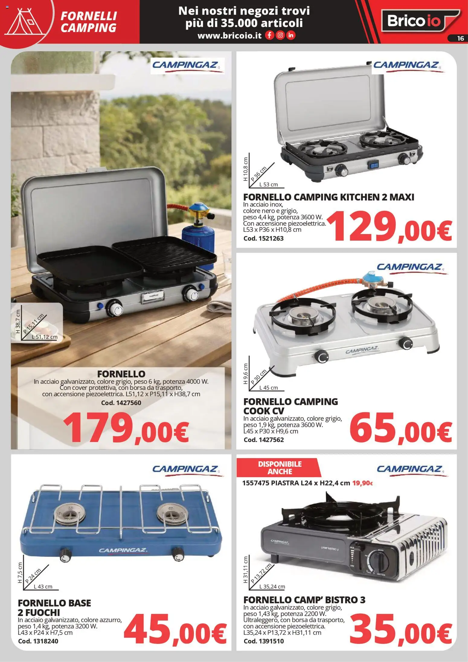 Volantino Brico io del 30.03.2026 | Pagina: 16 | Prodotti: Borsa, Fornelli, Fornello