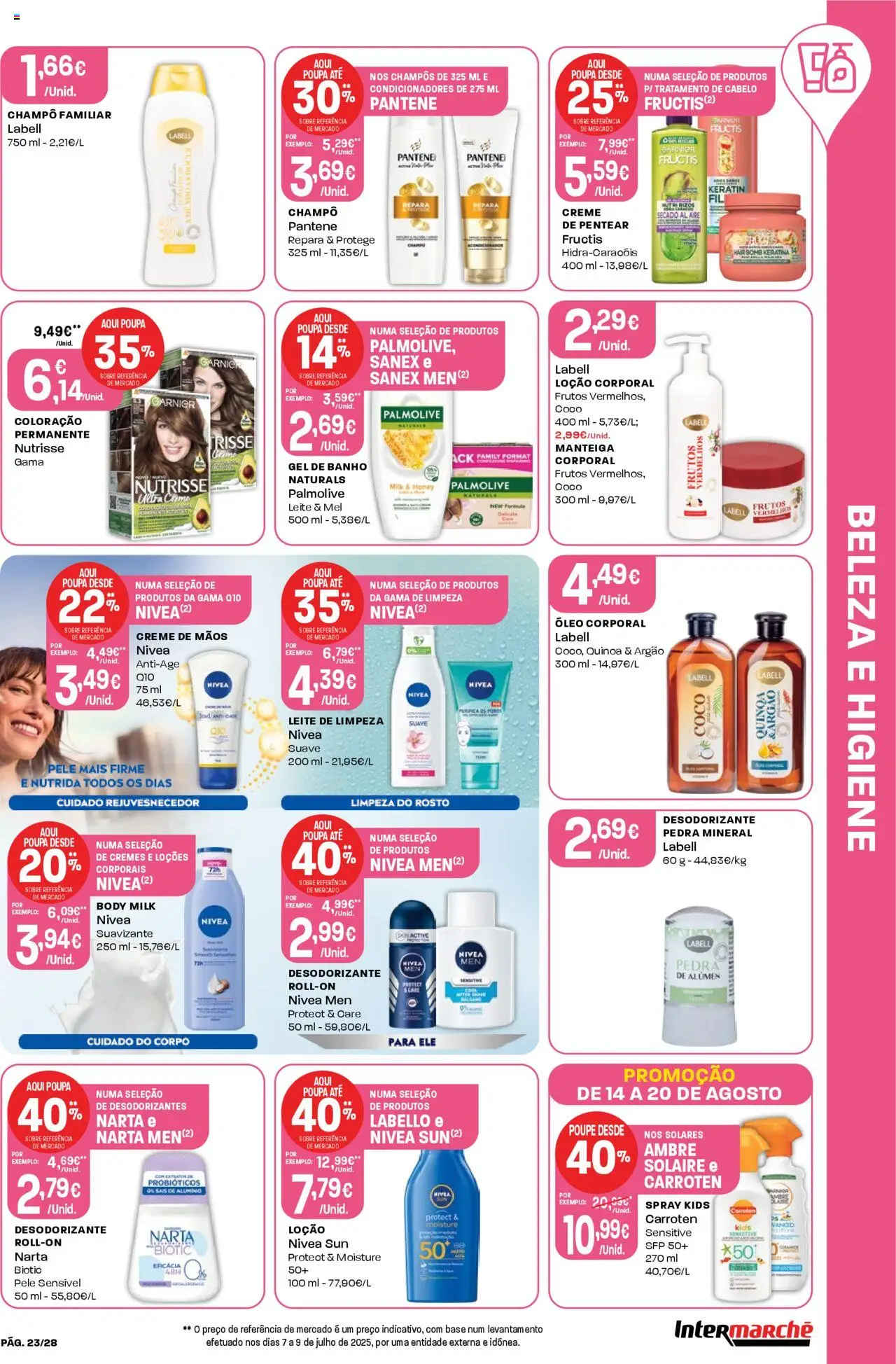 Intermarché folheto │ válido de 14.08.2025 | Página: 23 | Produtos: Probióticos, Gel de banho, Mel, Creme