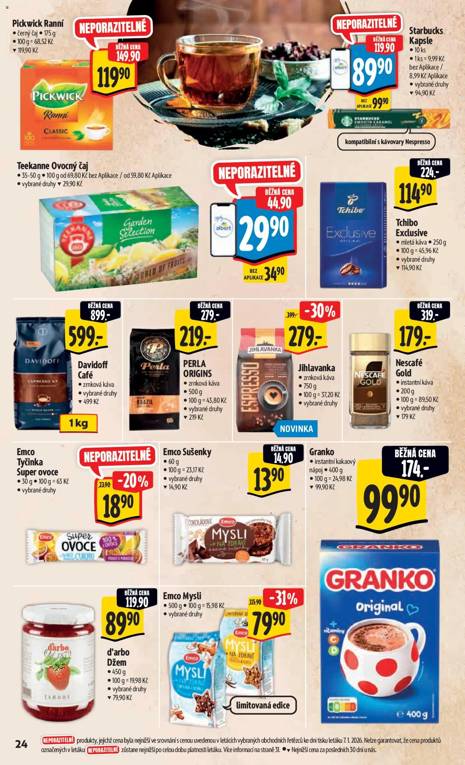 Albert leták - Hypermarket od 14.01.2026 | Strana: 31 | Produkty: Nescafé Gold, Starbucks, Káva, Tchibo