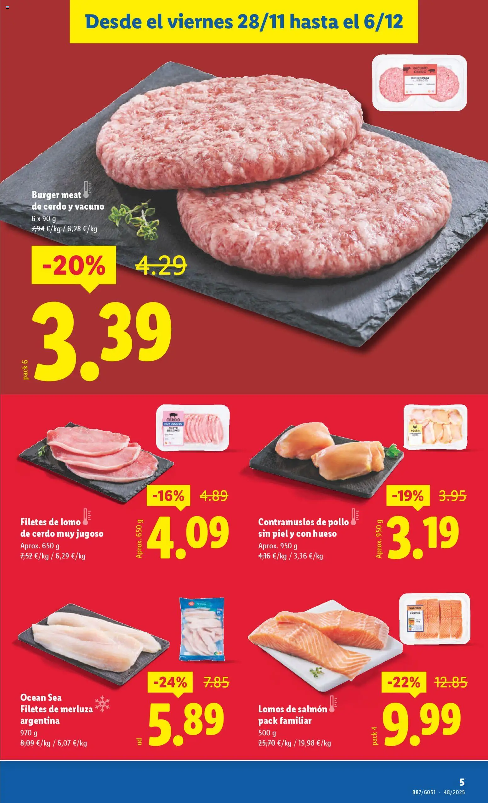 Lidl -Teraple │ válido desde el 28.11.2025 | Página: 5 | Productos: Cerdo, Filetes de merluza