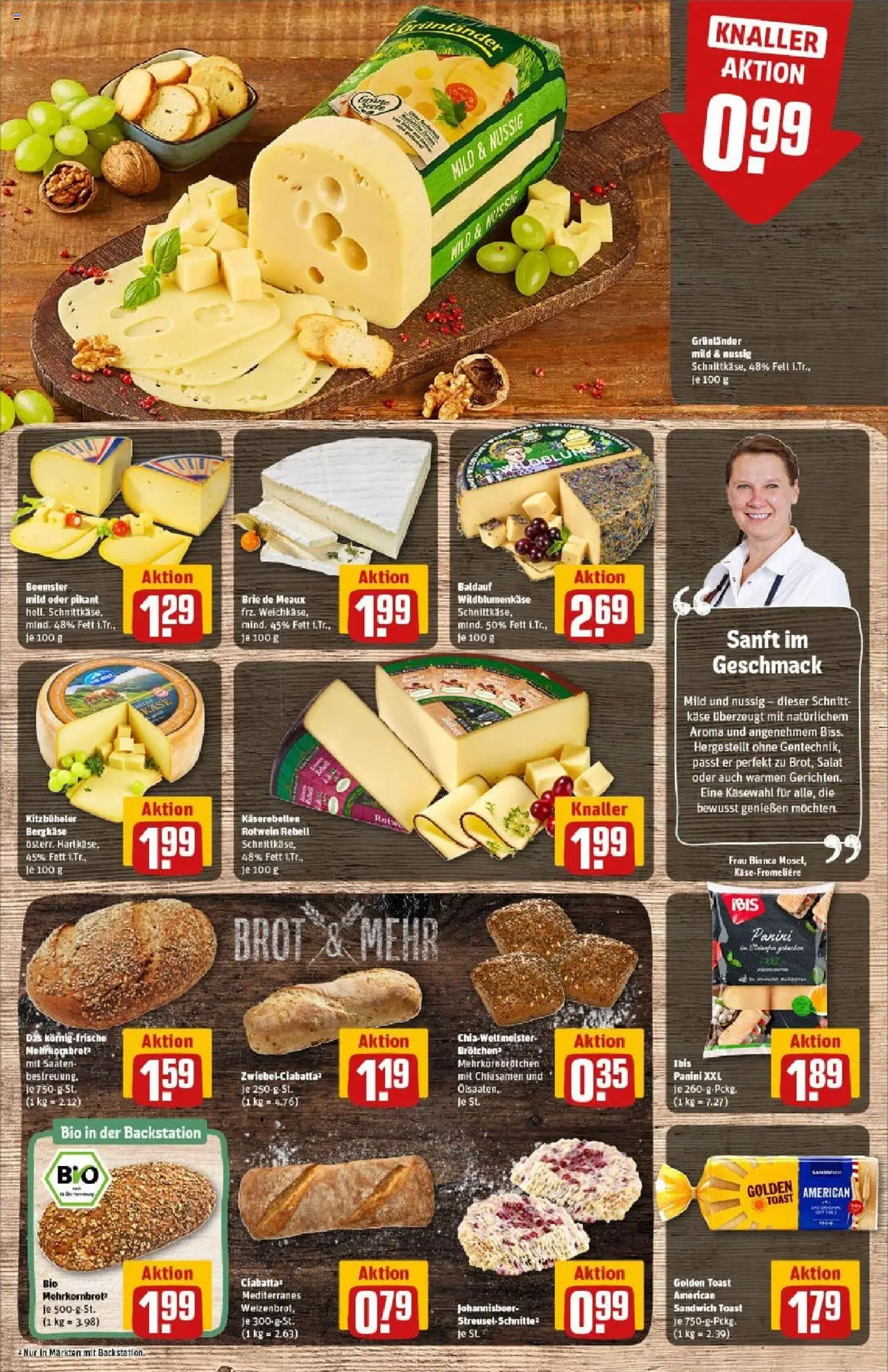 Rewe prospekt Kassel / Niederzwehren	 - gültig ab dem 06.07.2025 | Seite: 11 | Produkte: Käse, Grunlander, Brot, Salat