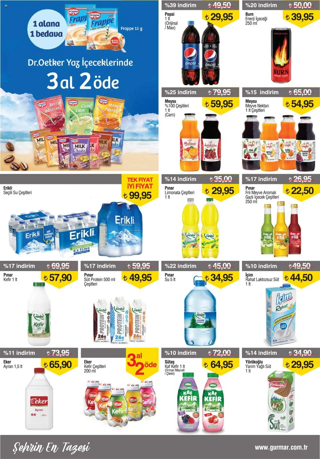 Gürmar Katalog - 16.08.2025 tarihinden itibaren geçerlidir | Sayfa: 9 | Ürünler: Limonata, Su, Meyve, Şeftali