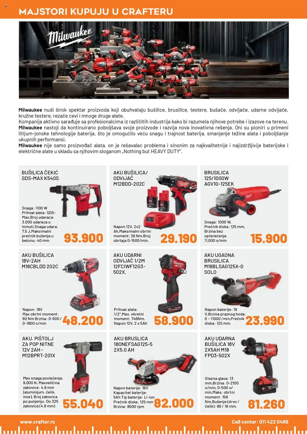 Crafter katalog - važi od 15.09.2025 | Strana: 14 | Proizvode: Čekić, Brusilica, Bušilica, Baterije