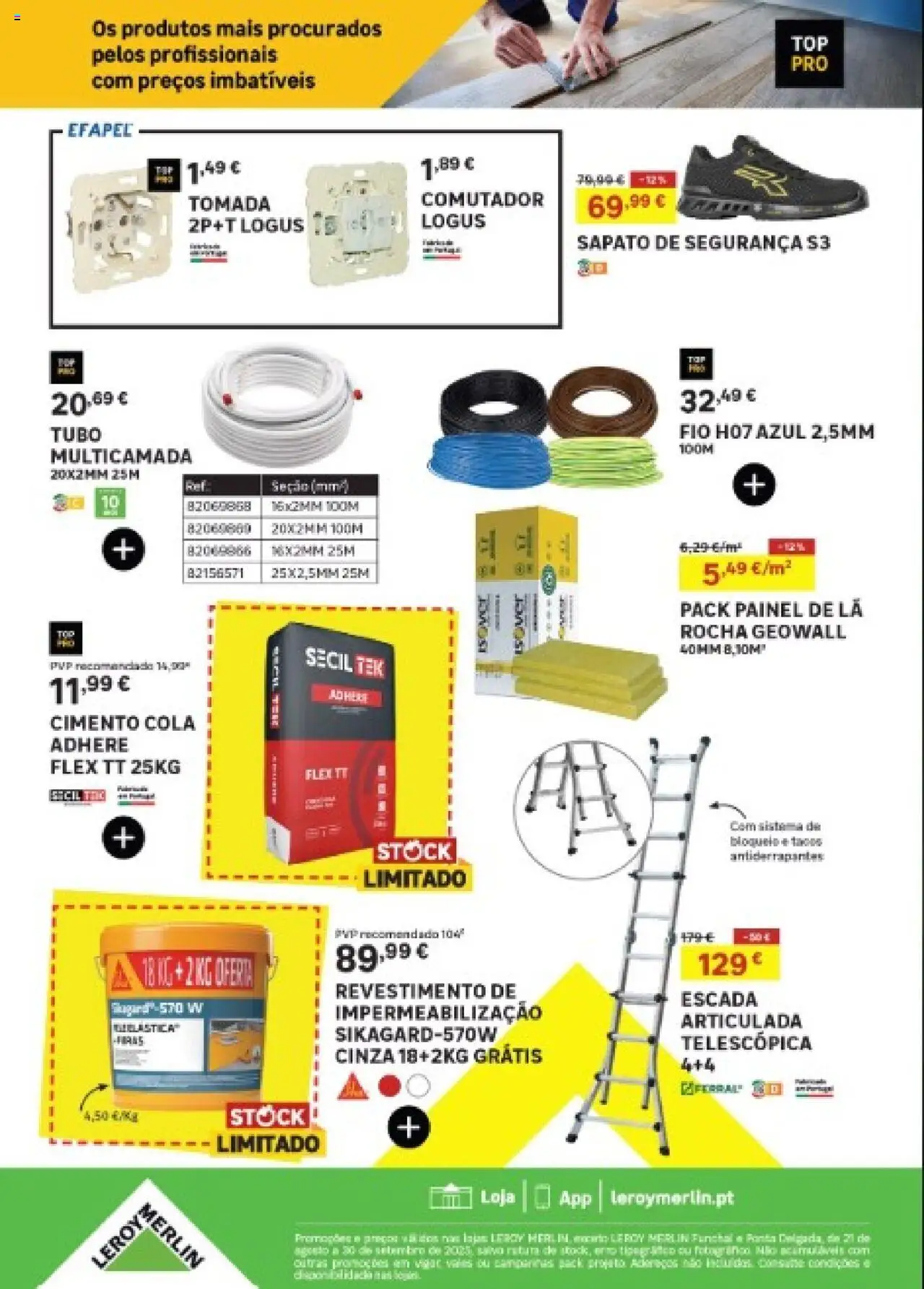 Leroy Merlin Catálogo │ válido de 02.10.2025 | Página: 20 | Produtos: Escada, Tomada, Cimento