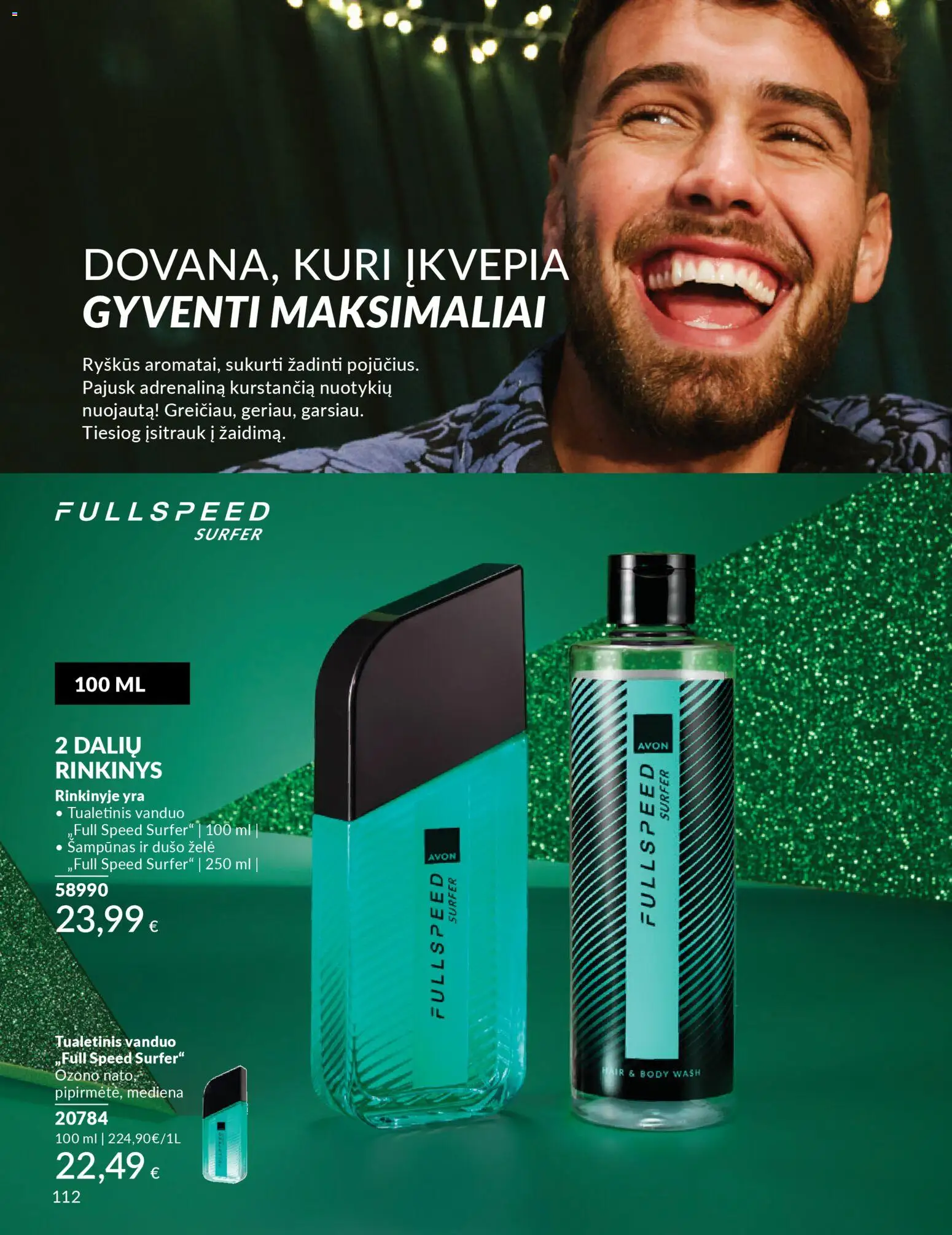 AVON akcijos nuo 01.11.2025 | Puslapis: 112 | Prekių: Tualetinis vanduo, Šampūnas, Dušo želė