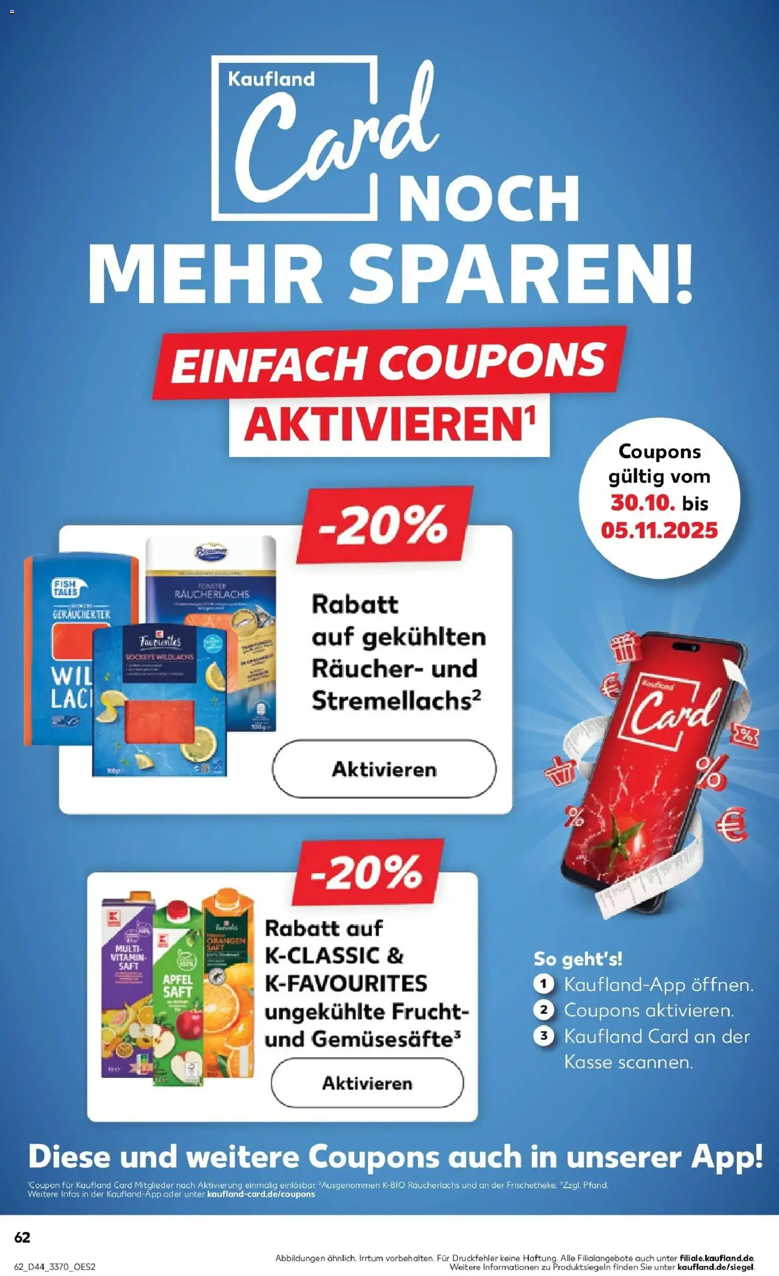 Kaufland prospekt Rathenow	 – gültig ab 03.11.2025 | Seite: 62 | Produkte: Äpfel, Orangen, Lachs, Räucherlachs