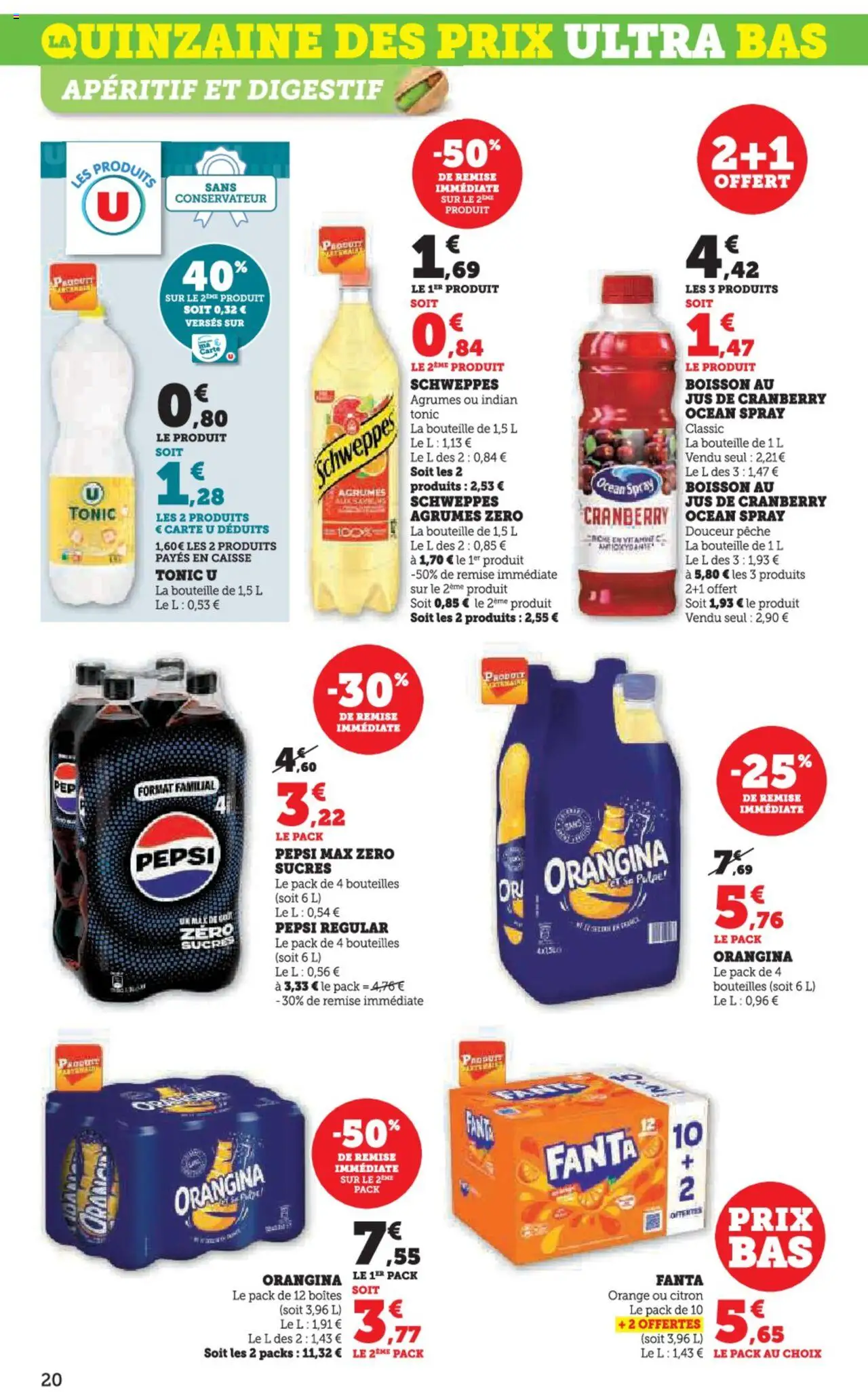  | Page: 20 | Produits: Orangina, Orange, Jus, Pepsi Max