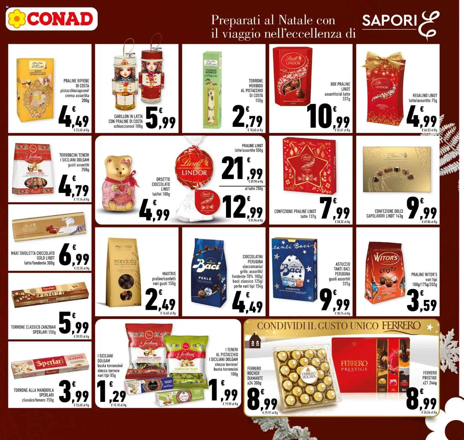 Volantino Conad del 01.12.2025 | Pagina: 11 | Prodotti: Crema, Astuccio, Torroncini, Cioccolatini