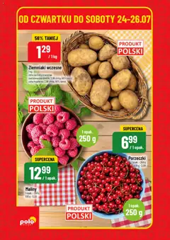 POLOmarket Gazetka - Super Hity od 24.07.2025 | Strona: 2 | Produkty: Maliny, Ziemniaki