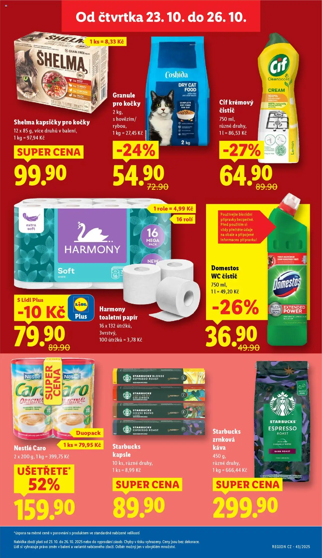 Lidl leták od 23.10.2025 | Strana: 28 | Produkty: Káva, Kapsičky pro kočky, Domestos, Caro