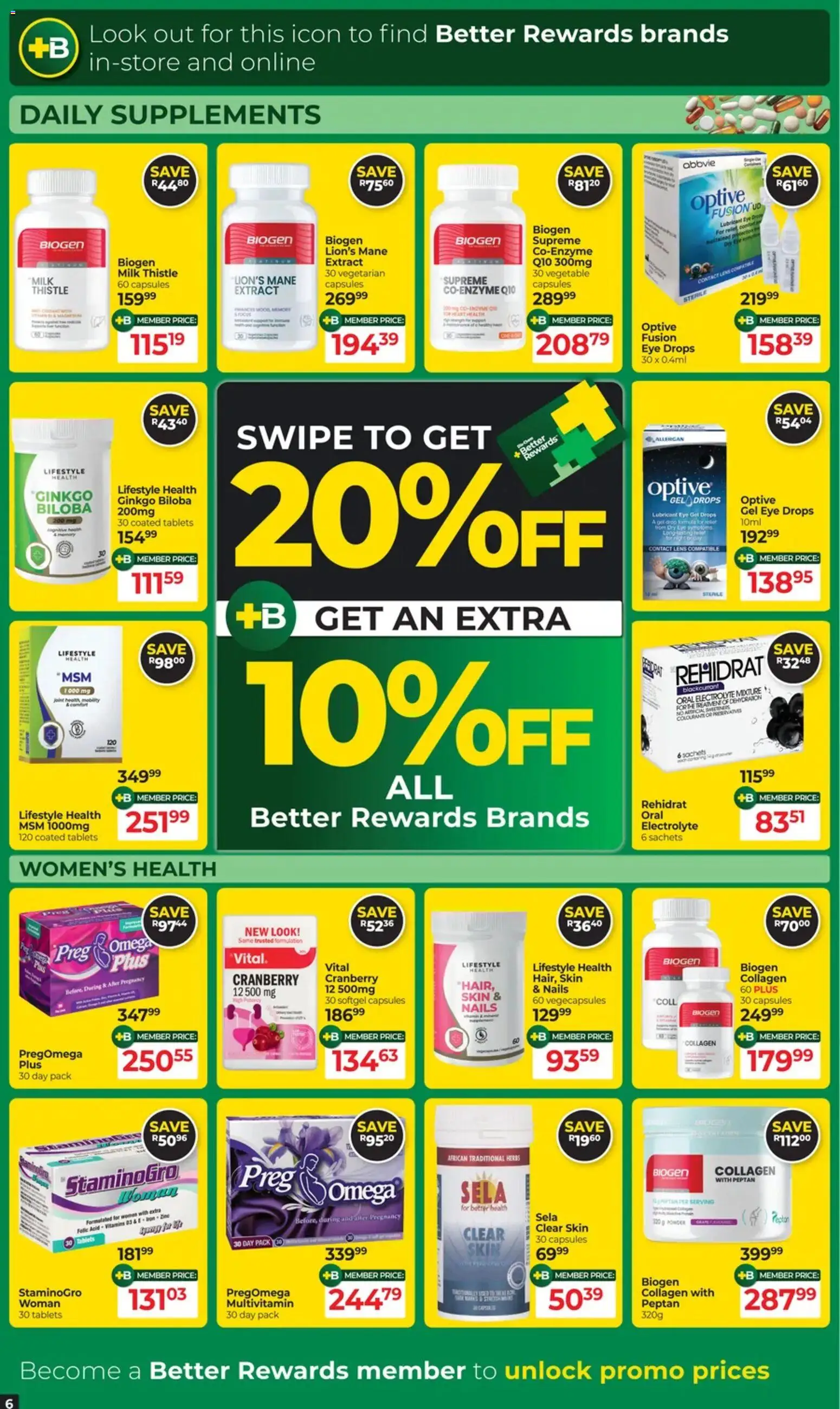 New Dis-Chem catalogue – valid from 21.10.2025 | Page: 6 | Products: Milk, Herbs, Supplements