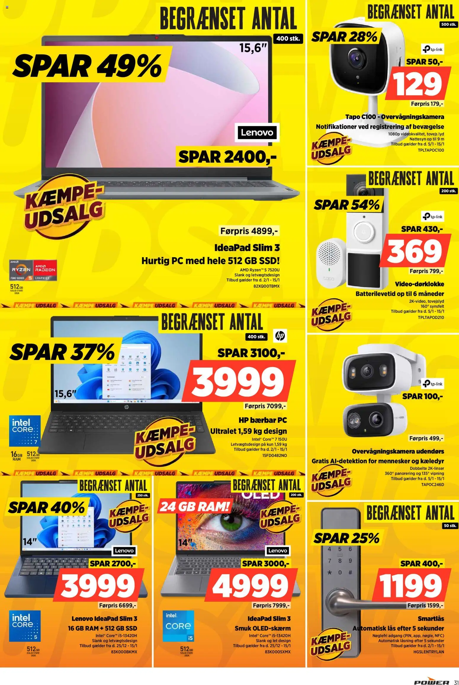 Power tilbudsavis – gyldig fra 09.01.2026 | Side: 31 | Produkter: RAM, Overvågningskamera, PC, SSD