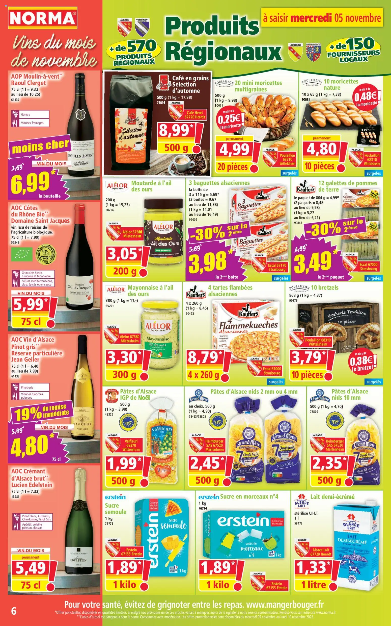 {H1} | Page: 6 | Produits: Ail, Crémant, Pommes, Pâtes