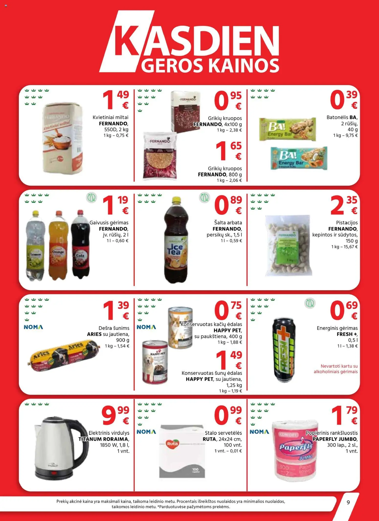 AIBE akcijos nuo 19.03.2026 | Puslapis: 9 | Prekių: Gaivusis gėrimas, Energinis gėrimas, Arbata, Virdulys