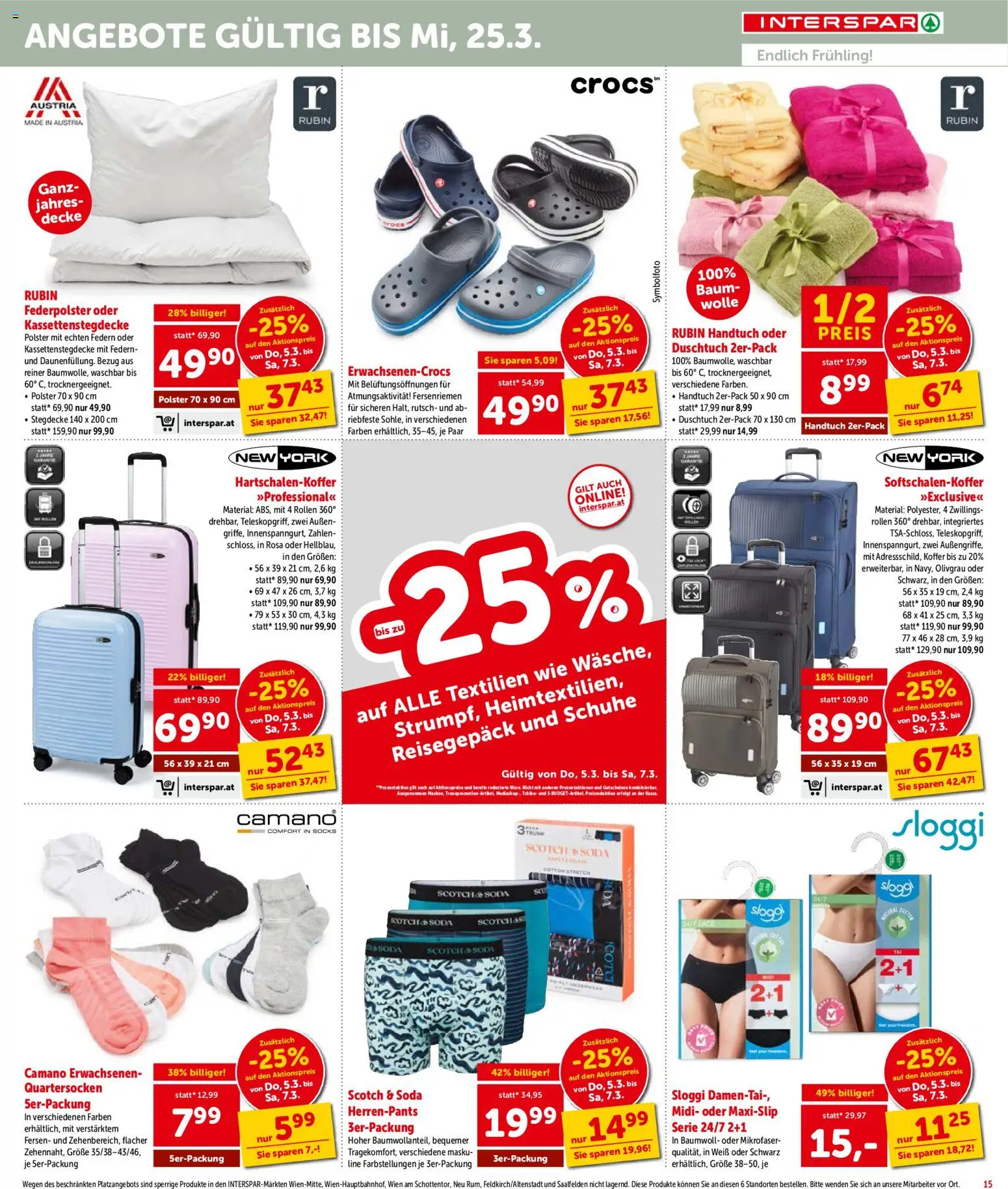 Interspar Flugblatt - Steiermark gültig ab 05.03.2026 | Seite: 15 | Produkte: Koffer, Decke