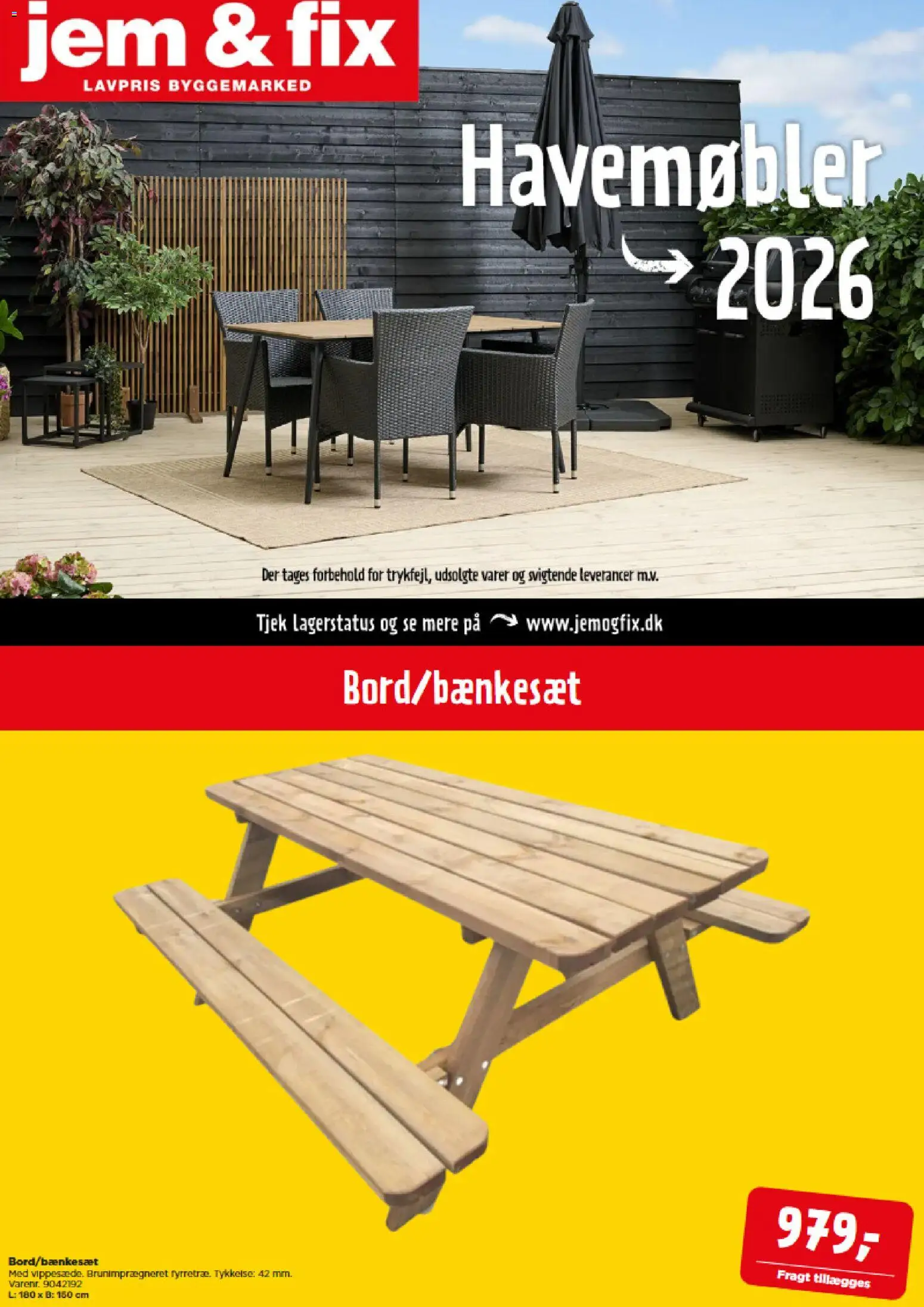 Jem & fix tilbudsavis – gyldig fra 13.03.2026 | Side: 1 | Produkter: Havemøbler