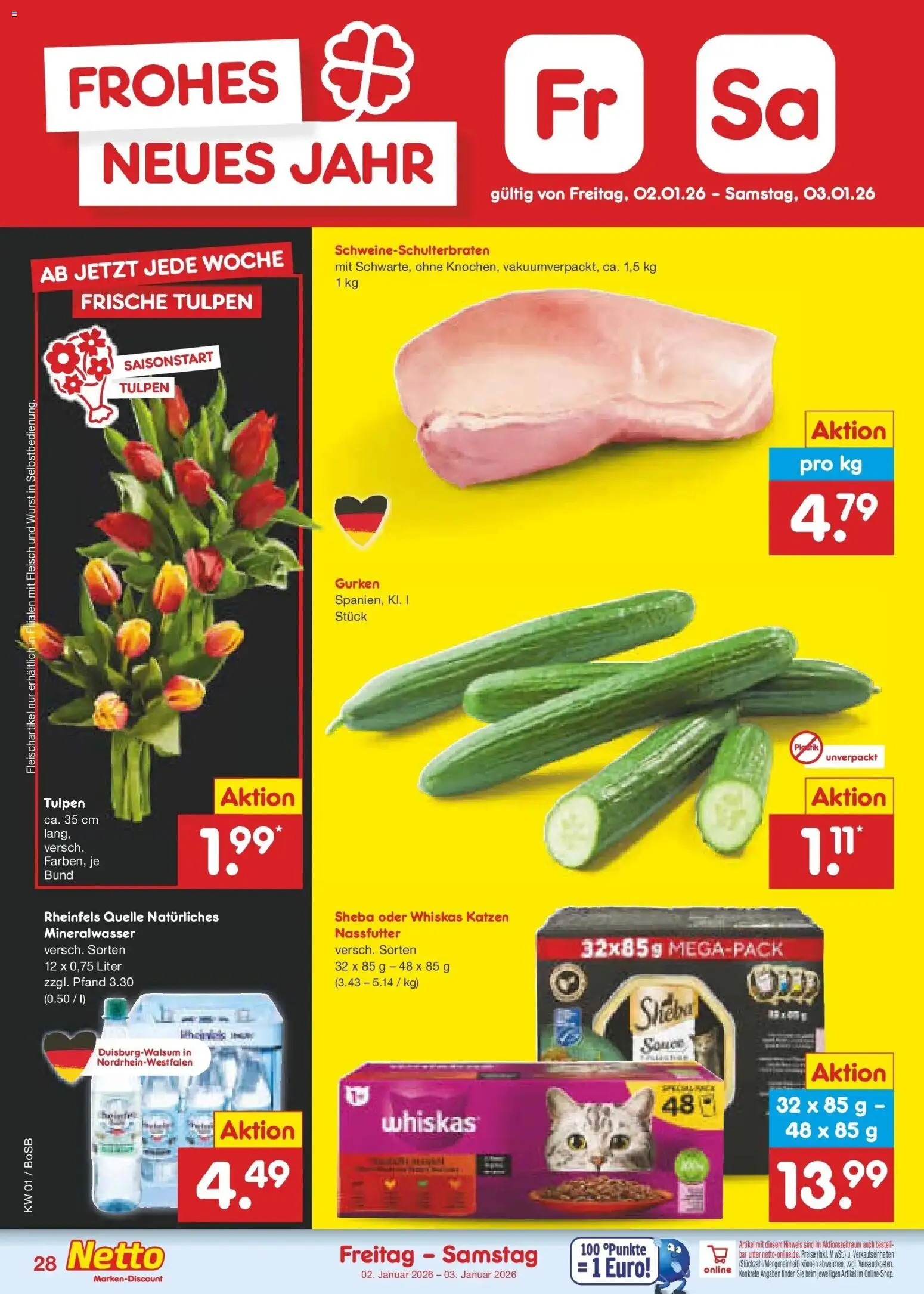 Netto Marken-Discount prospekt Stadtlohn	 – gültig ab 28.12.2025 | Seite: 42 | Produkte: Mineralwasser, Wurst, Whiskas, Rheinfels quelle