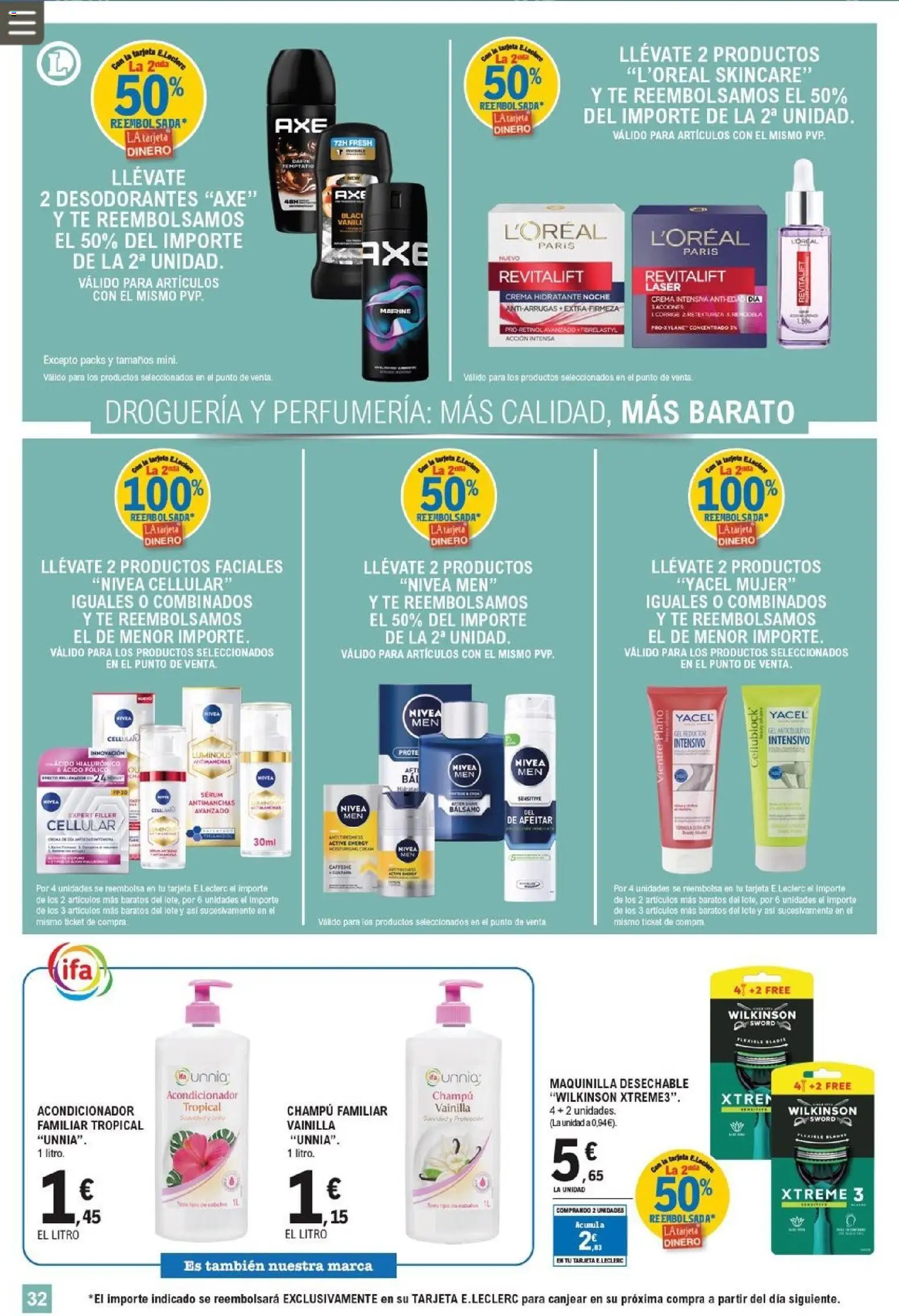 E.Leclerc folleto │ válido desde el 11.03.2026 | Página: 32 | Productos: Champú, Acondicionador, Crema, Té