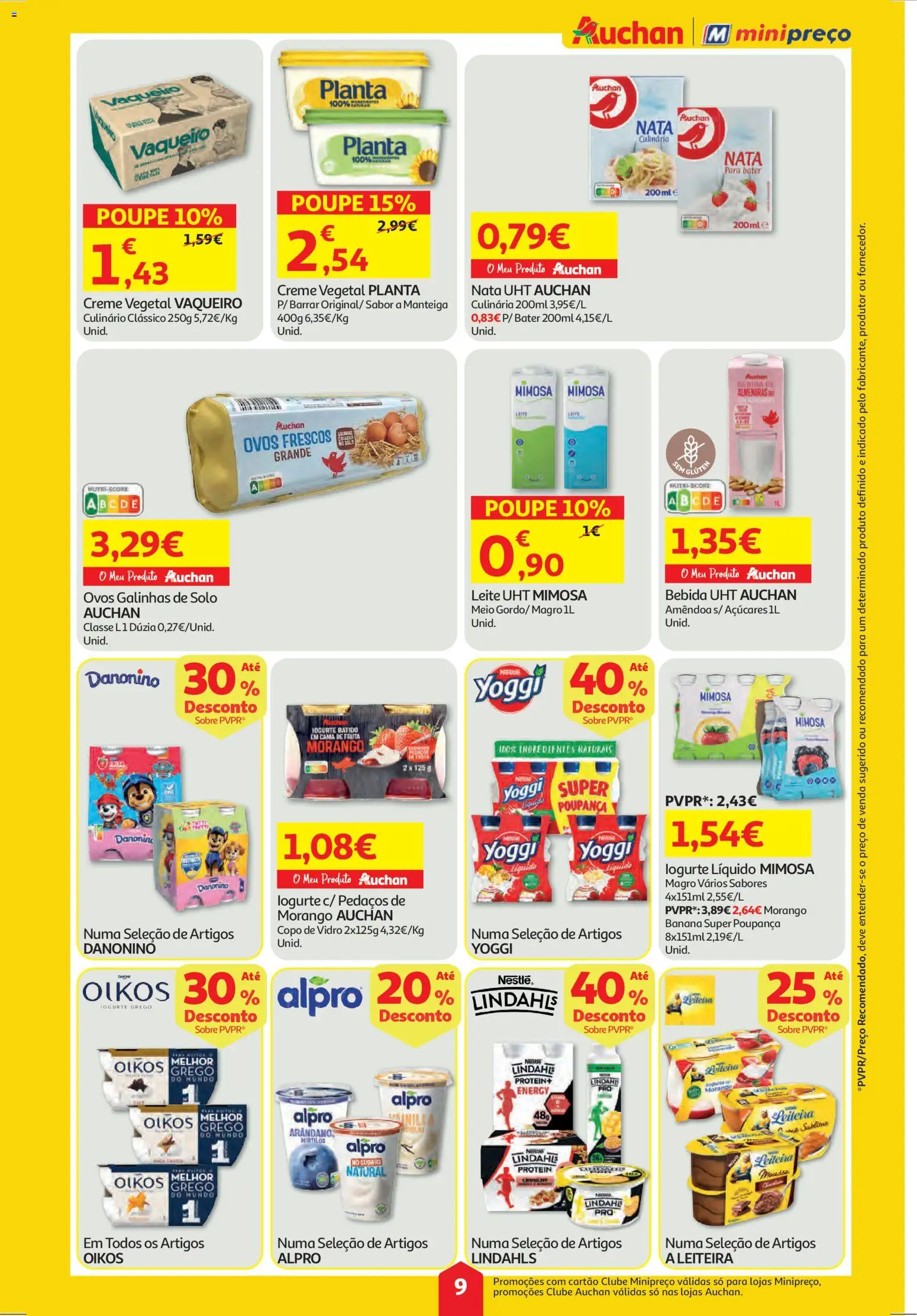 Auchan - Super Poupança │ válido de 06.11.2025 | Página: 9 | Produtos: Leite, Manteiga, Nata, Bebida