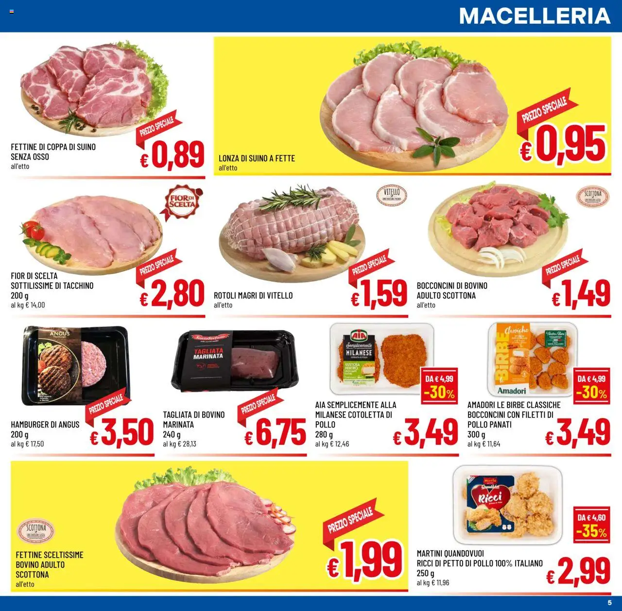 Volantino A&O del 15.10.2025 | Pagina: 5 | Prodotti: Bovino, Petto di Pollo, Vitello, Hamburger