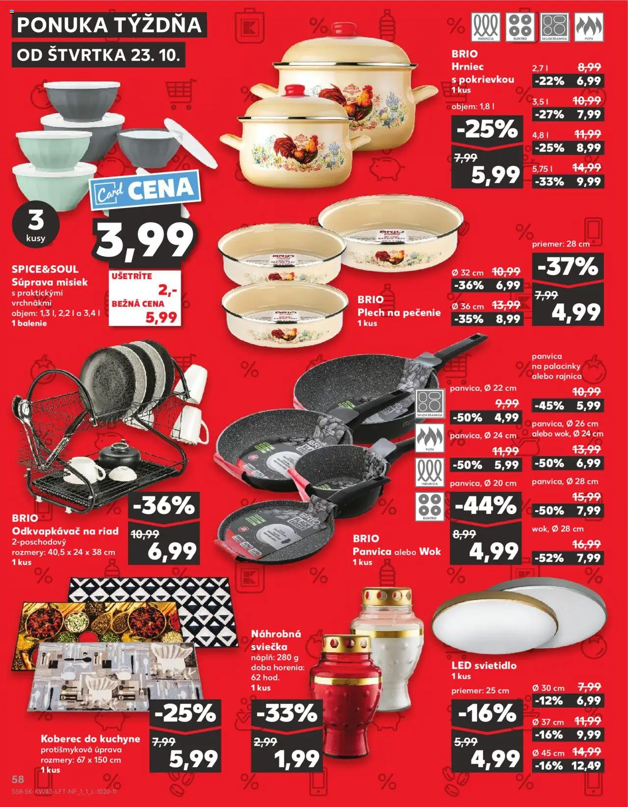 Nové Kaufland akcie – leták je platný od 23.10.2025 | Strana: 58 | Produkty: Koberec do kuchyne, Koberec, Svietidlo