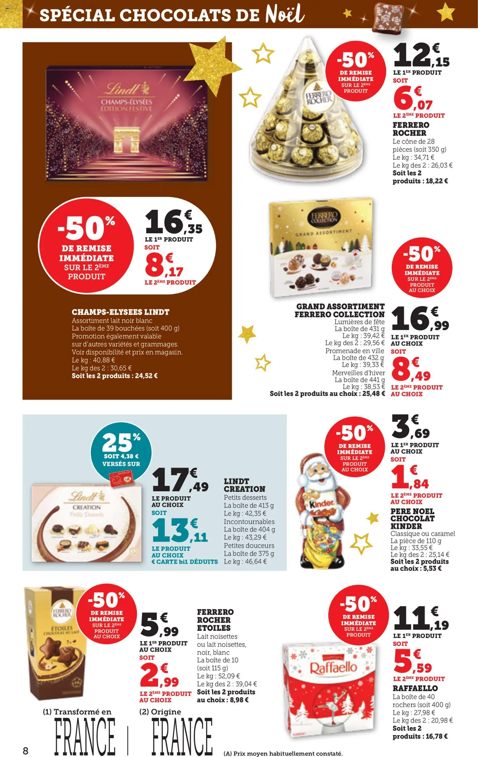 {H1} | Page: 8 | Produits: Chocolats de noël, Noisettes, Raffaello, Lindt