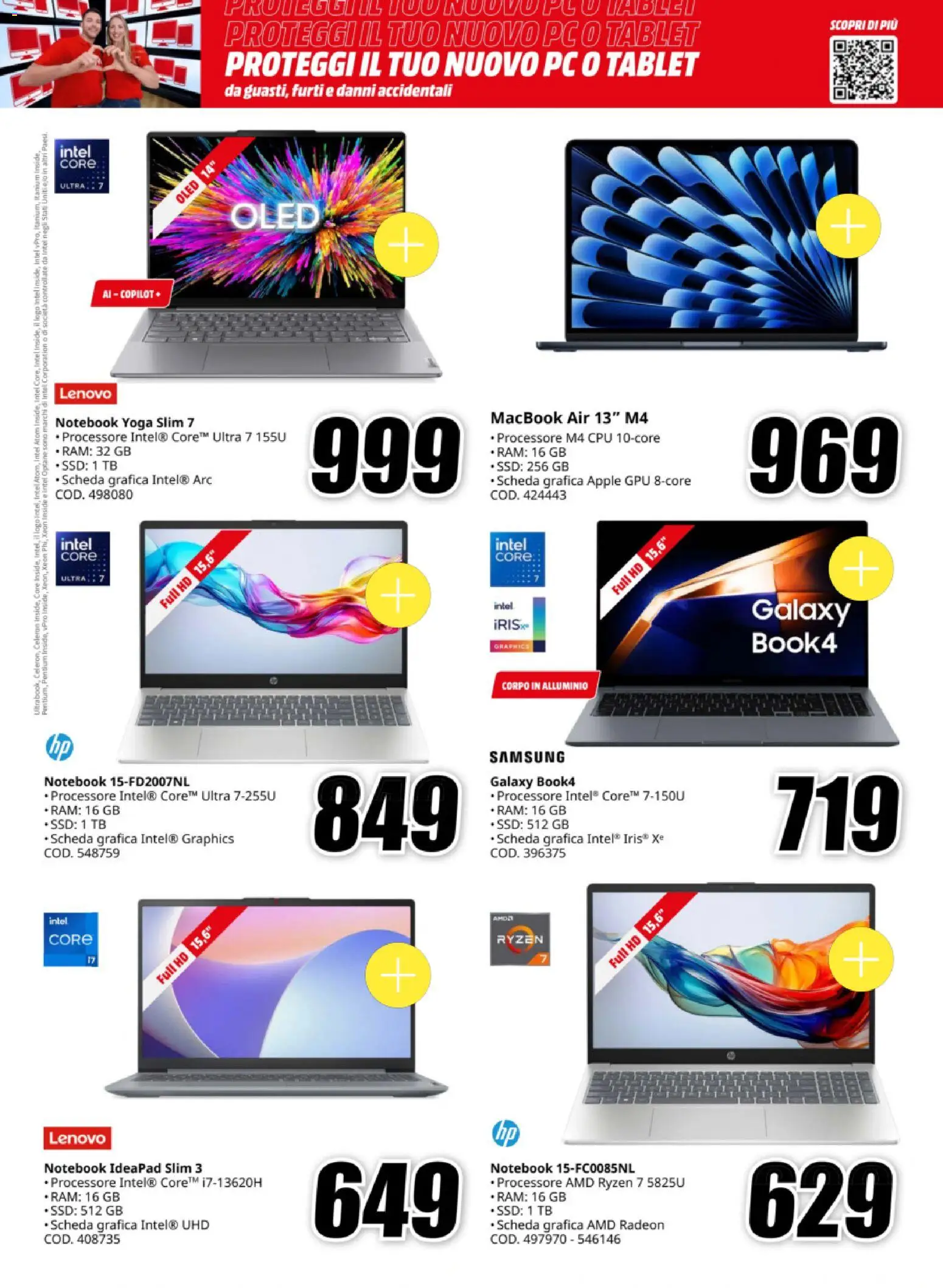 Volantino Media World del 09.01.2026 | Pagina: 11 | Prodotti: Notebook, Tablet, Macbook, Samsung