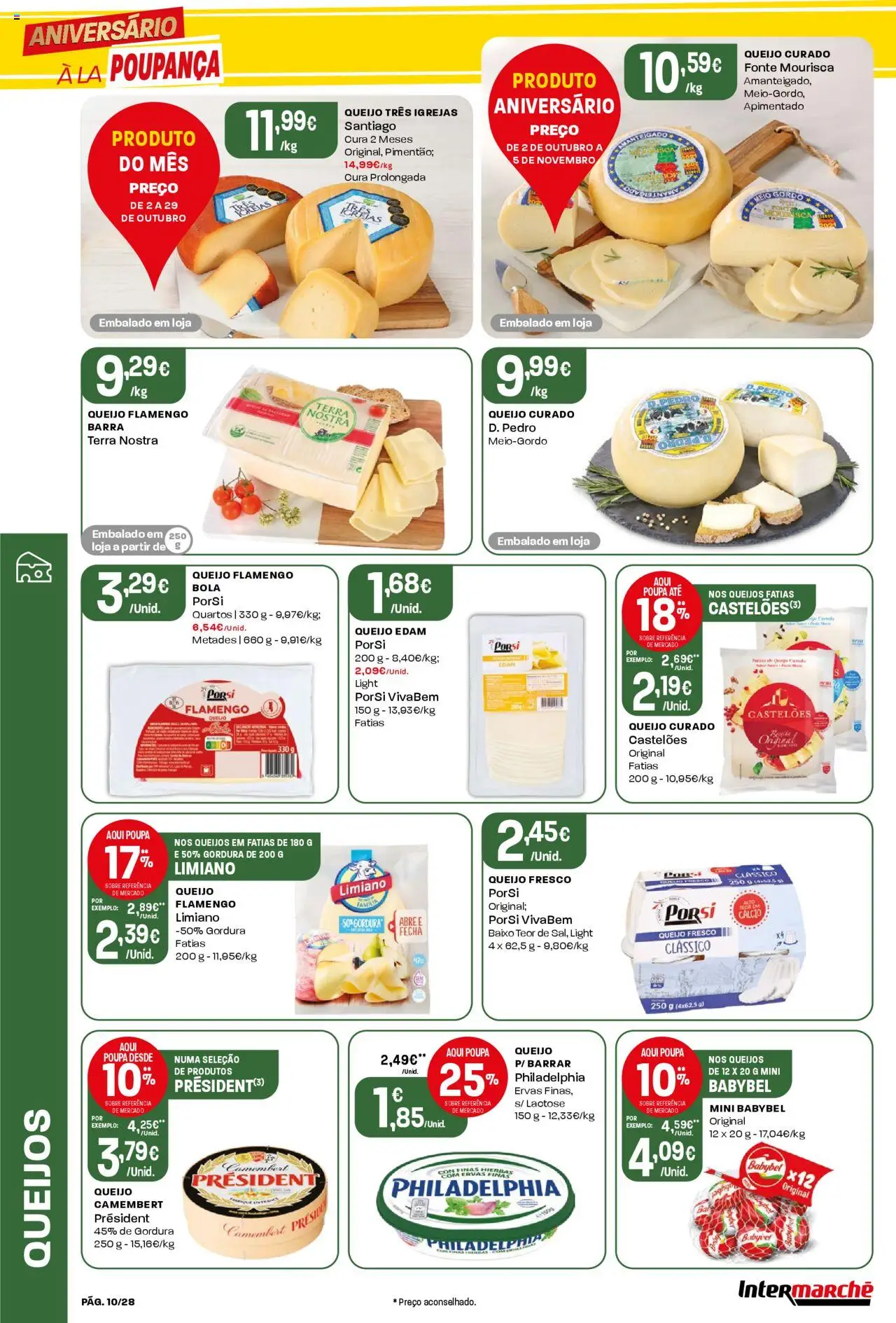 Intermarché Folheto Contact │ válido de 02.10.2025 | Página: 10 | Produtos: Cálcio, Queijo
