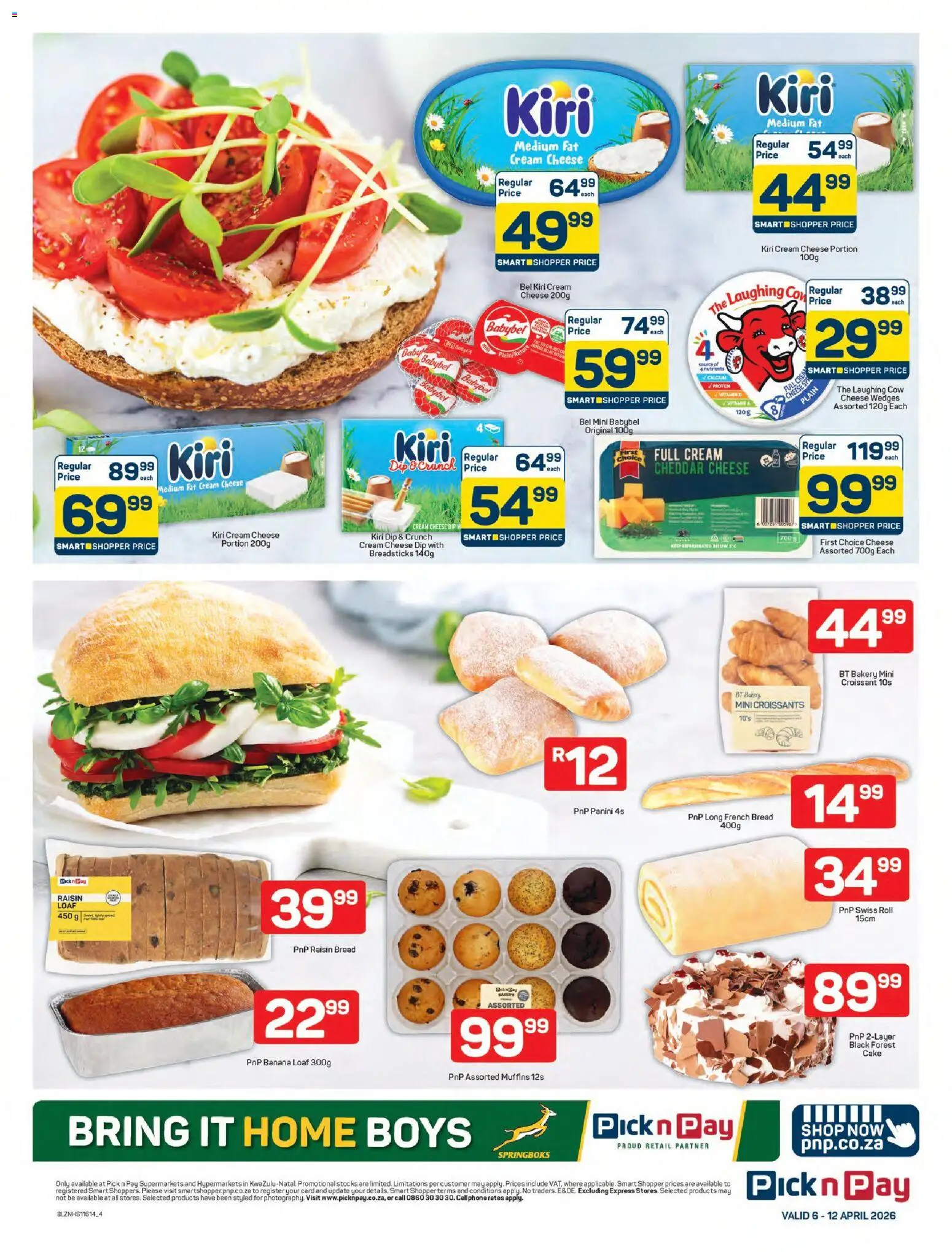 New Pick n Pay catalogue – valid from 06.04.2026 | Page: 4 | Products: Cake, Detergente líquido, Bread, Cream