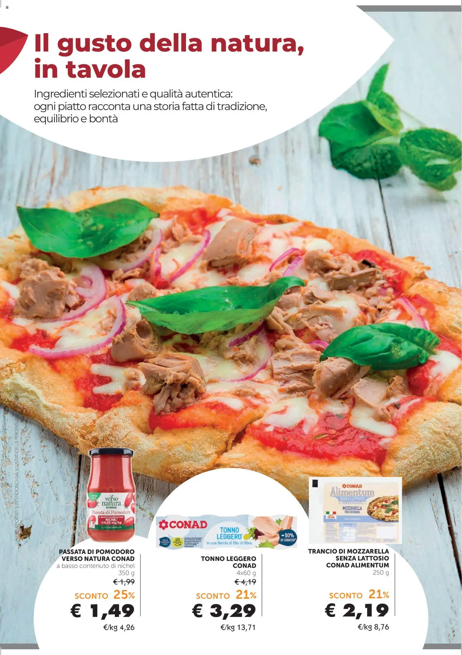 Volantino Conad del 22.04.2026 | Pagina: 6 | Prodotti: Mozzarella, Tonno, Piatto, Olio di Oliva