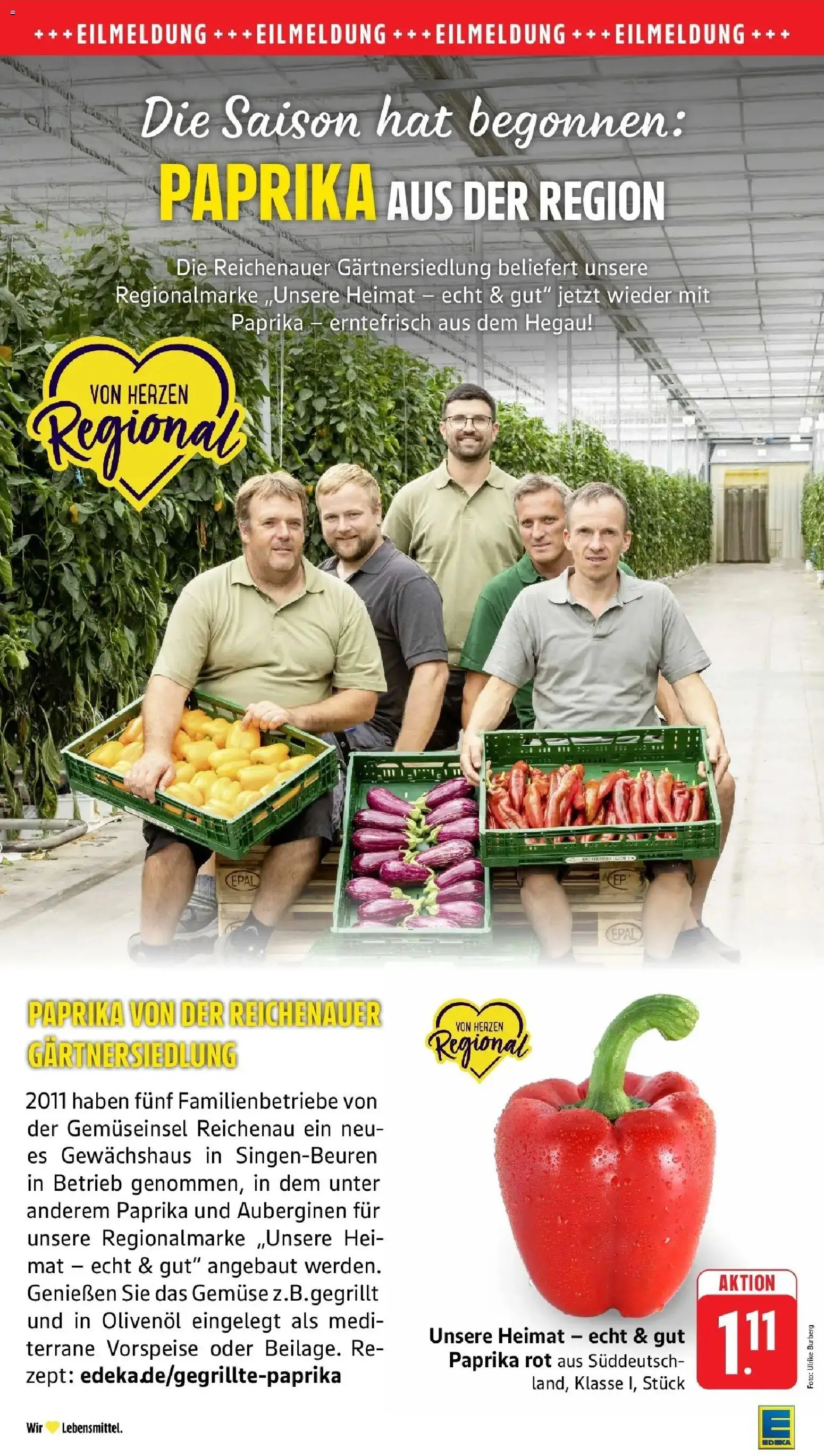 Edeka prospekt Oberstenfeld	 (ab 12.04.2026) » Angebote Online | Seite: 8 | Produkte: Paprika rot, Olivenol, Gemüse, Paprika