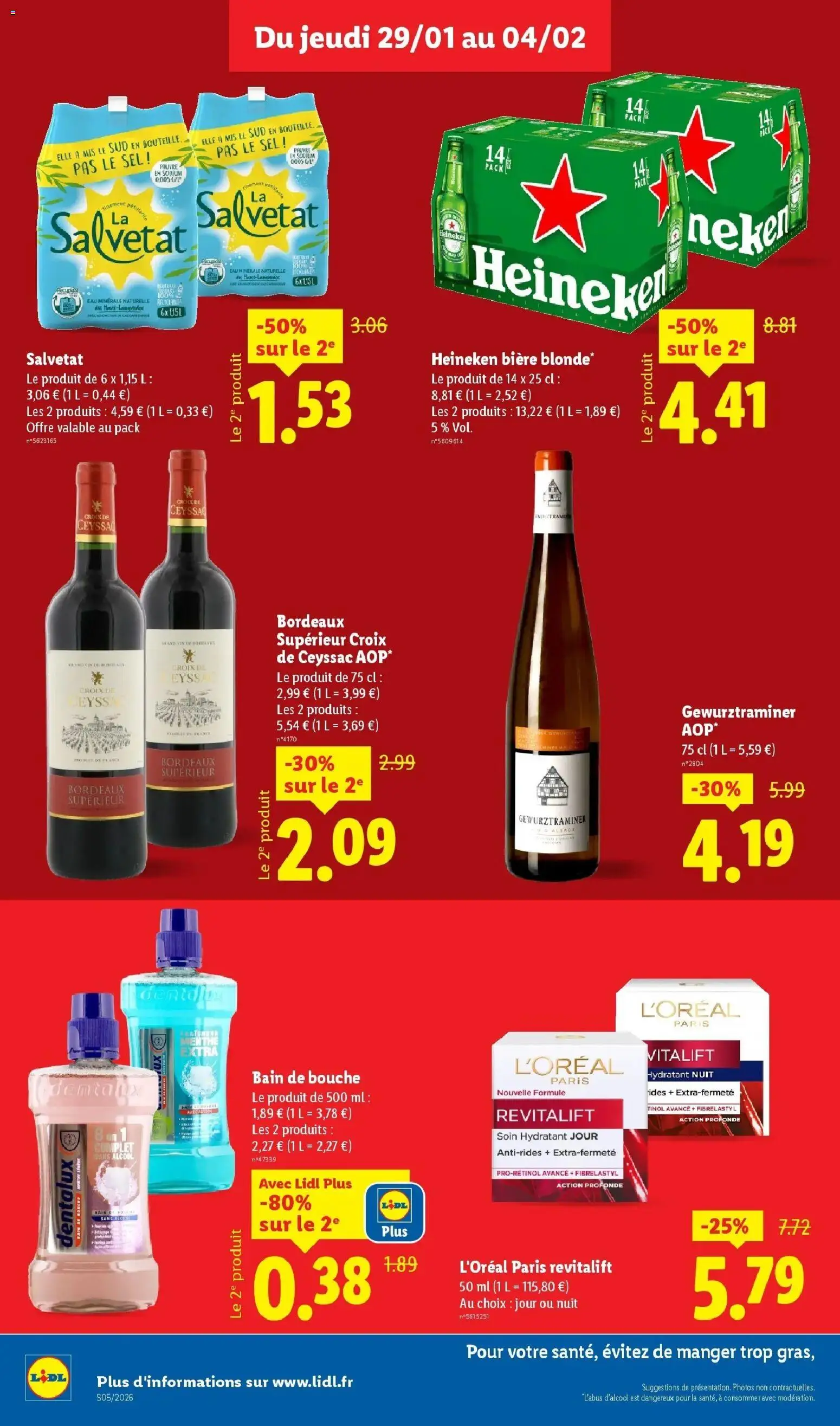 Catalogue LIDL du 28/01/2026 | Promo prospectus en ligne | Page: 14 | Produits: Sel, Eau minérale naturelle, Bière, Heineken