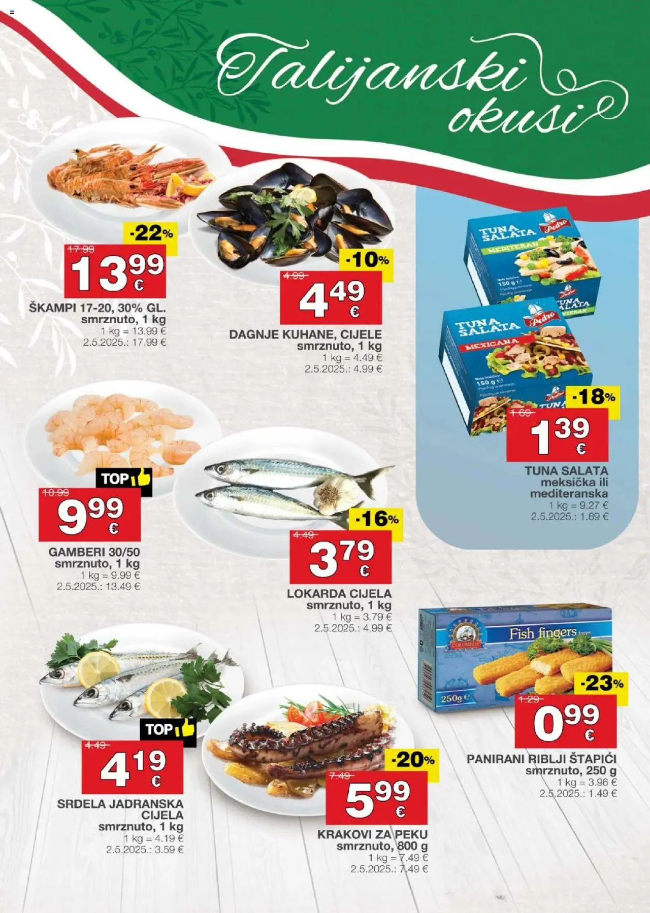 Stanić Diskont katalog | vrijedi od 16.10.2025 | Stranica: 9 | Proizvodi: Riblji štapići, Salata, Štapići, Dagnje