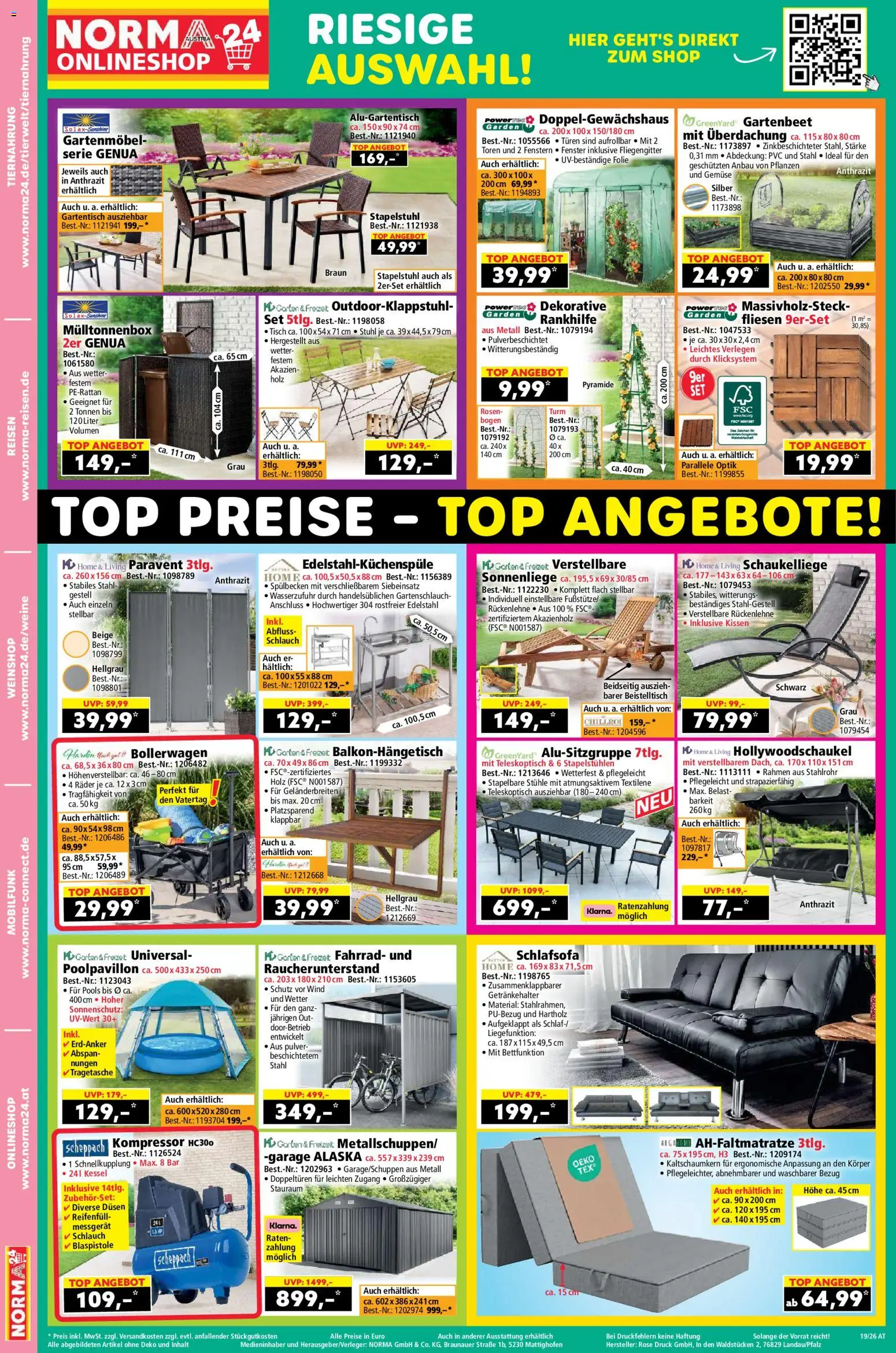 Norma Flugblatt gültig ab 04.05.2026 | Seite: 20 | Produkte: Gemüse, Kissen, Stuhl, Gartenmöbel